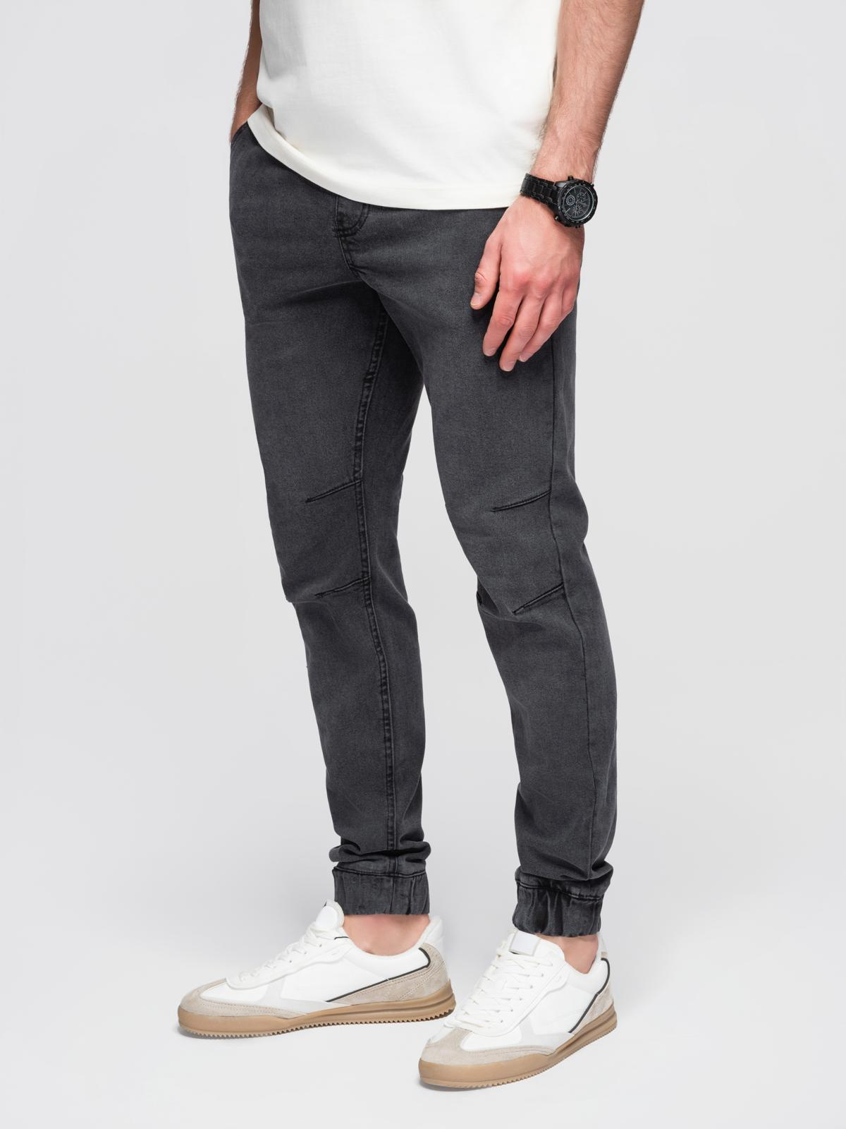 Ombre Men&#039;s JOGGERS denim pants with wash effect - grey