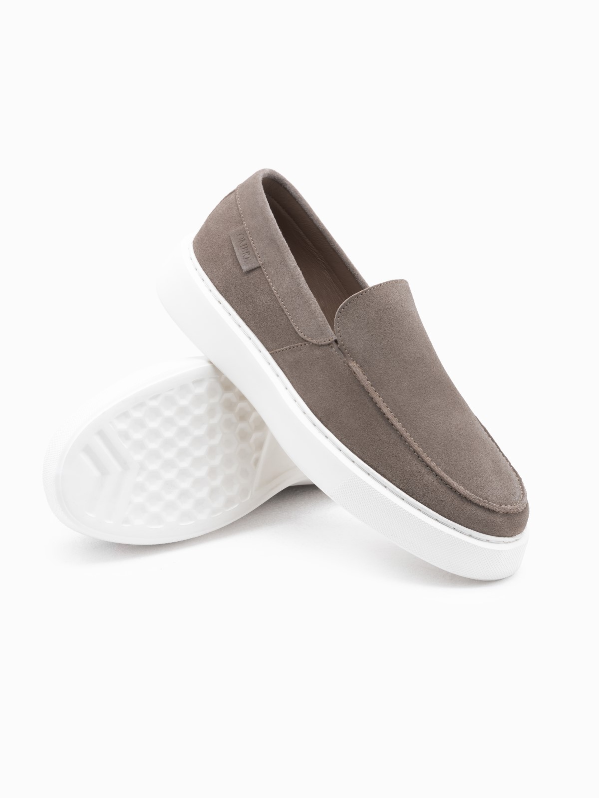 Ombre Men's slip on half shoes on thick sole - dark beige