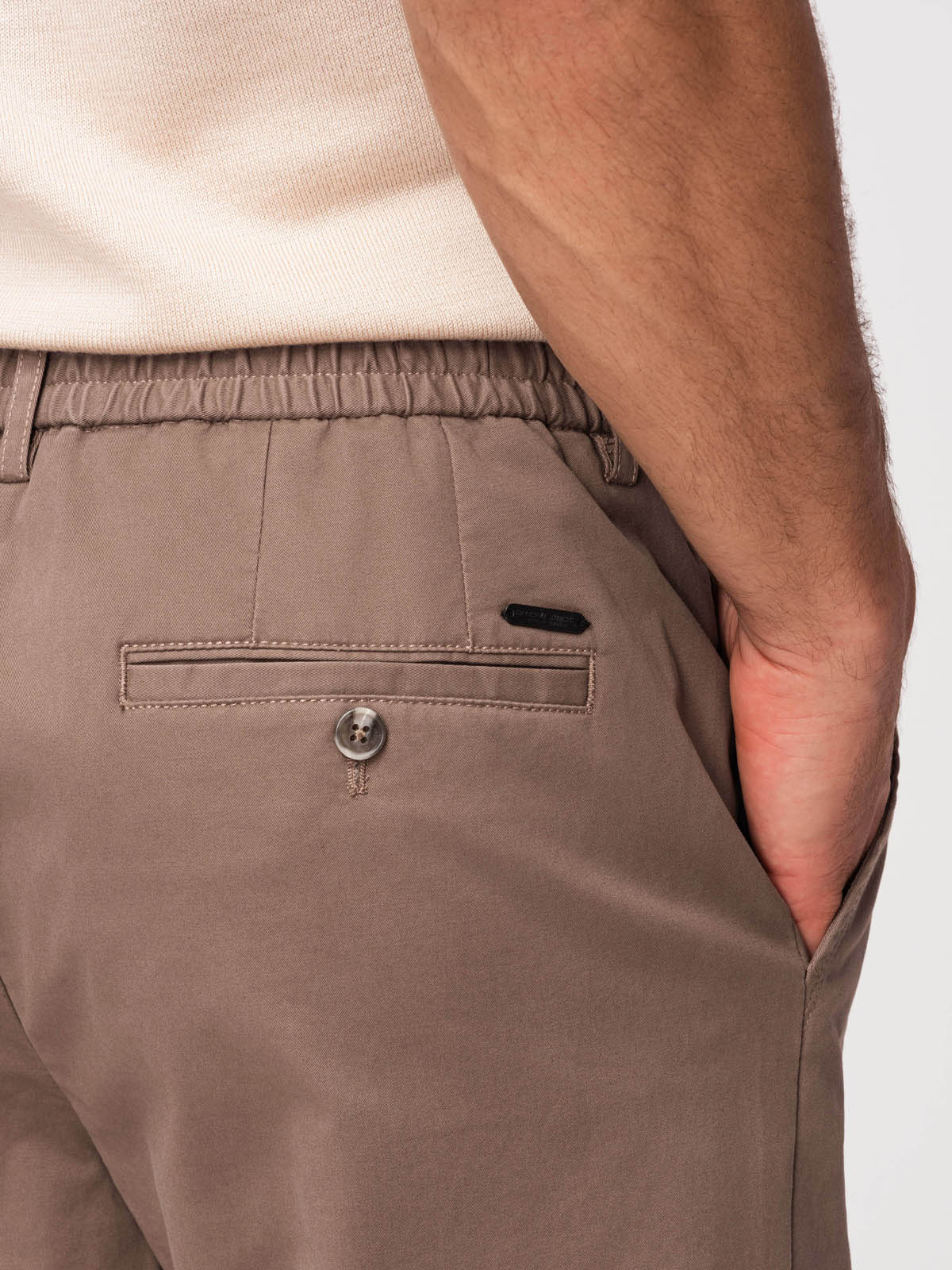 Ombre pánske chino nohavice REGULAR FIT - hnedé