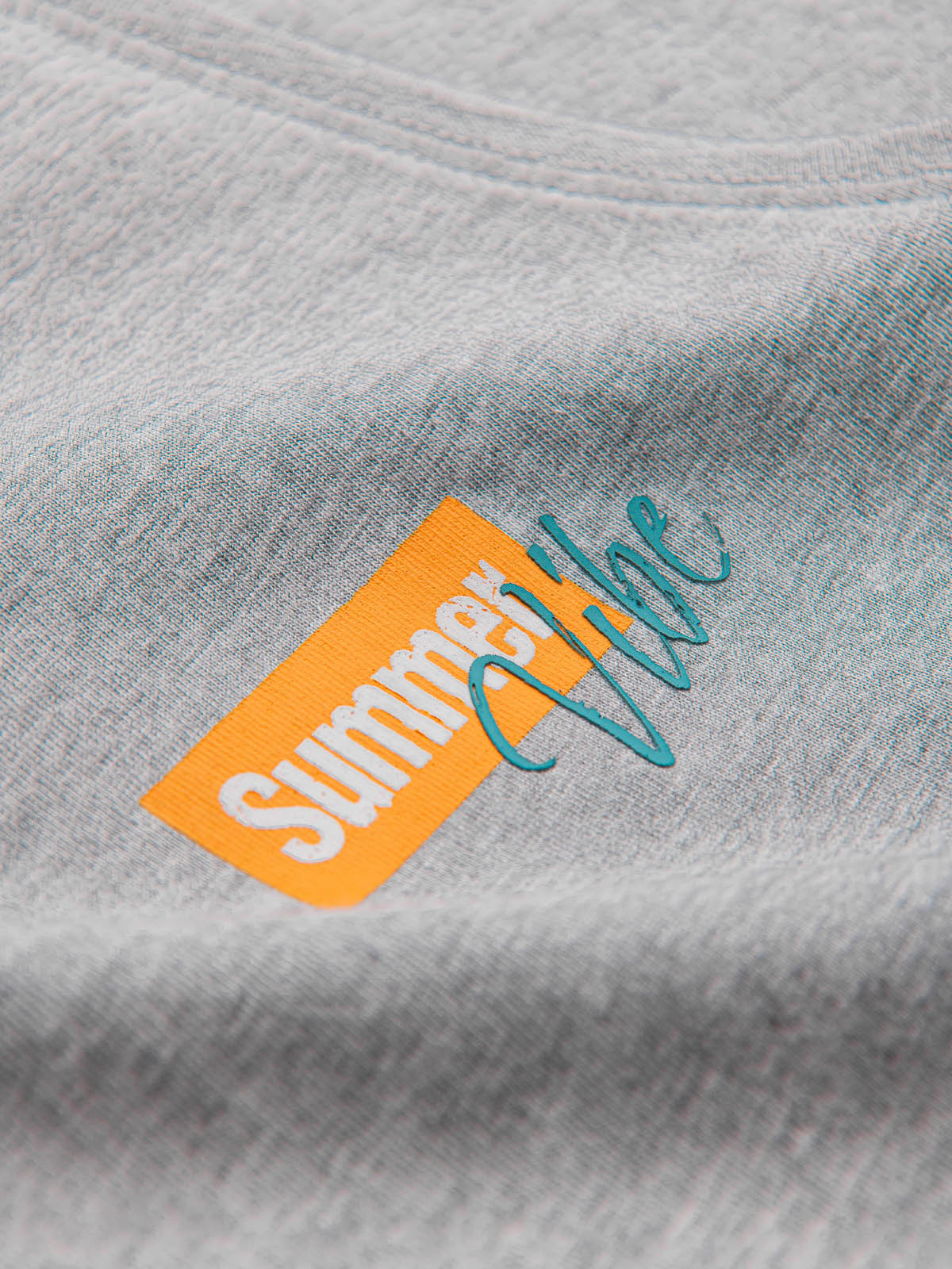 Ombre Summer Vibe printed men's cotton tank top - grey melange