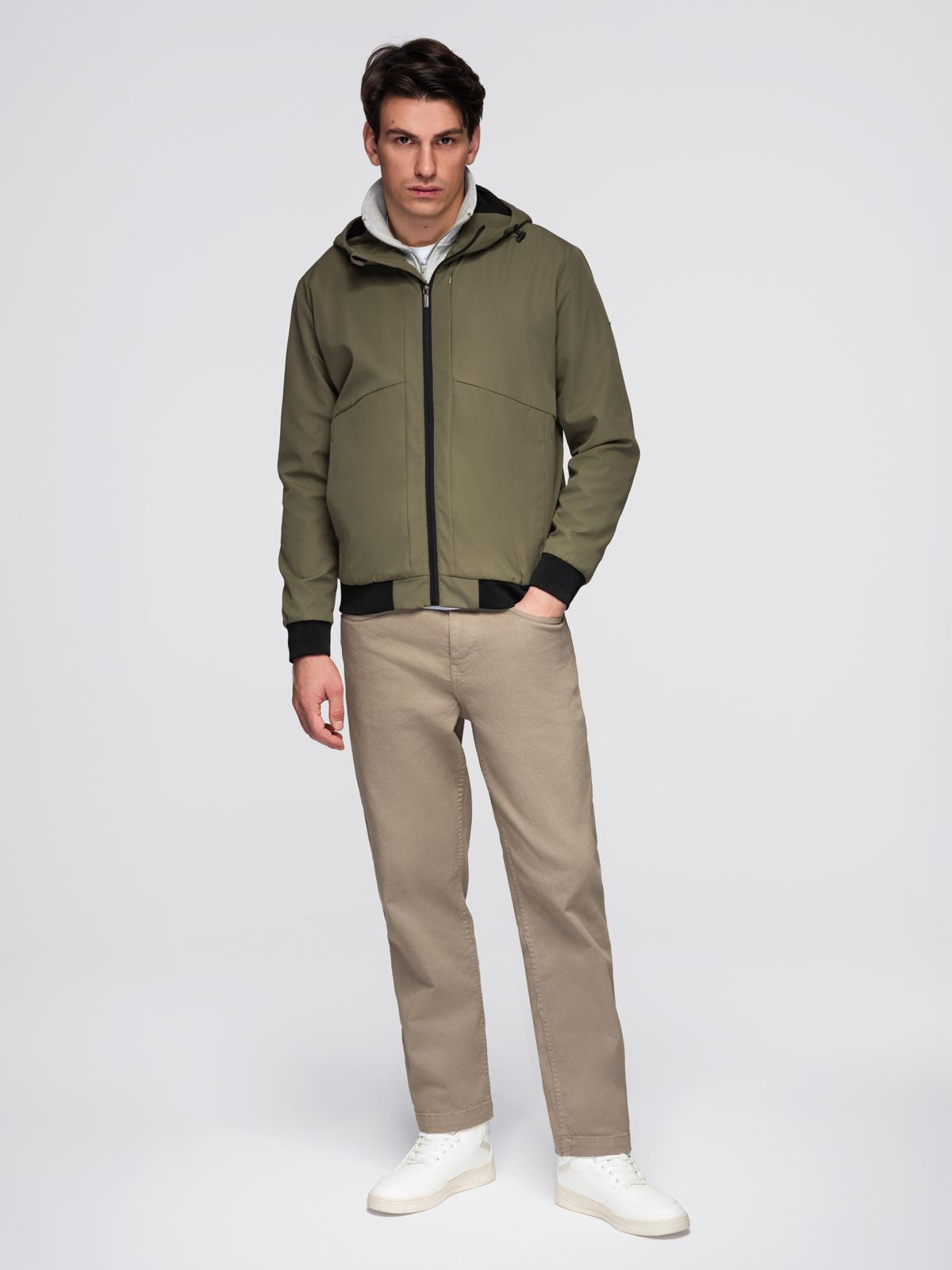 Ombre Men's lightweight jacket with hood and mesh lining
