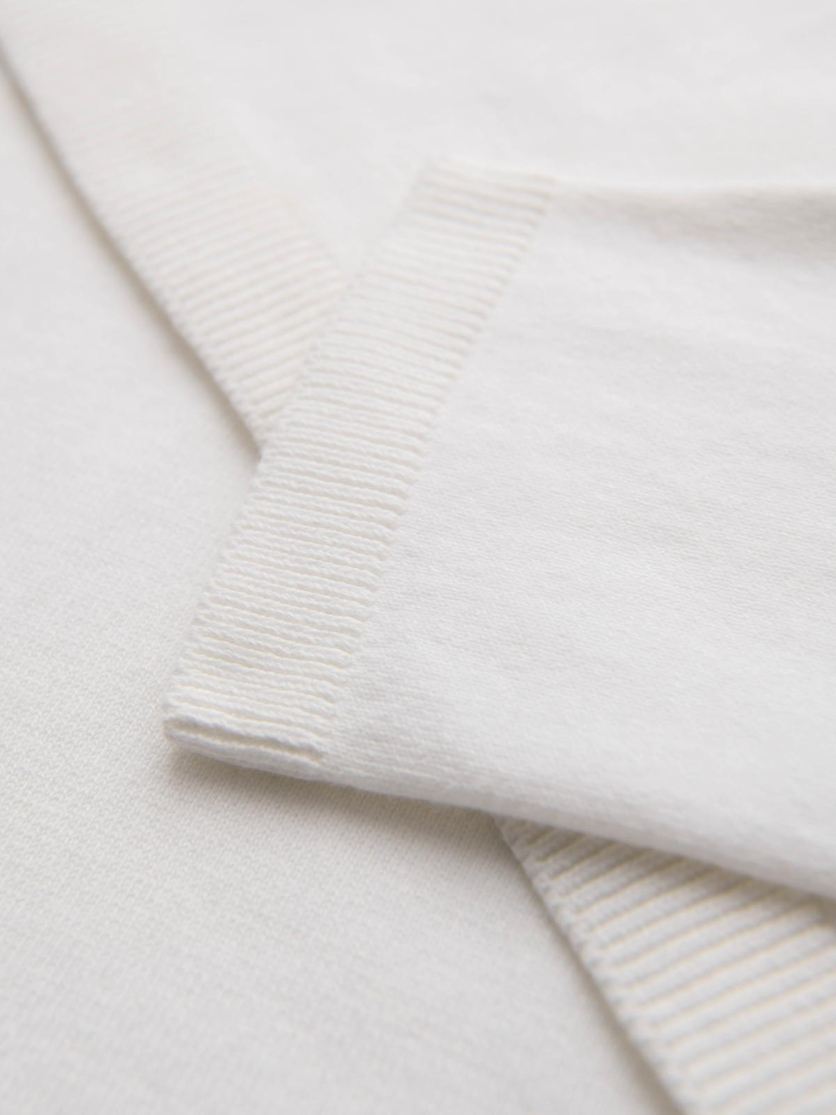 Ombre Men's polo sweater with embroidery on chest - white