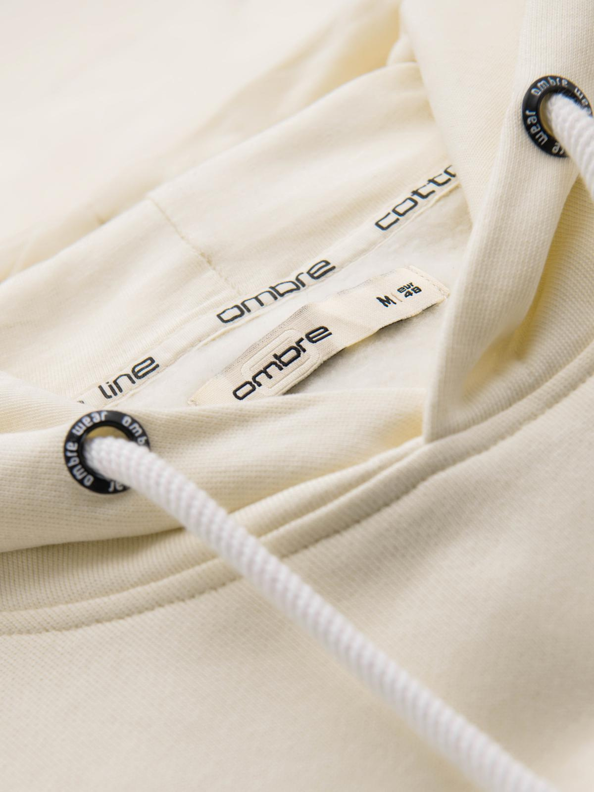 Ombre Men&#039;s kangaroo hooded sweatshirt - cream