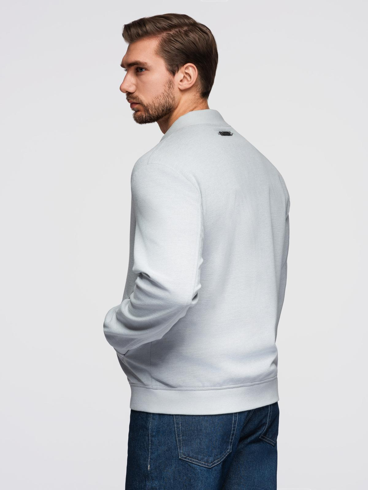 Ombre Men&#039;s raglan sleeve bomber jacket - light grey