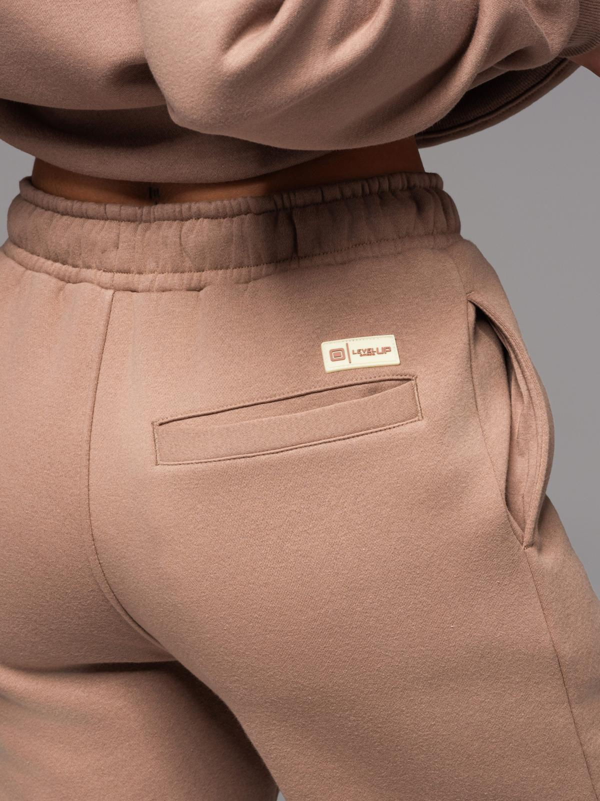 Ombre Unisex sweat shorts with drawstring waistband - brown