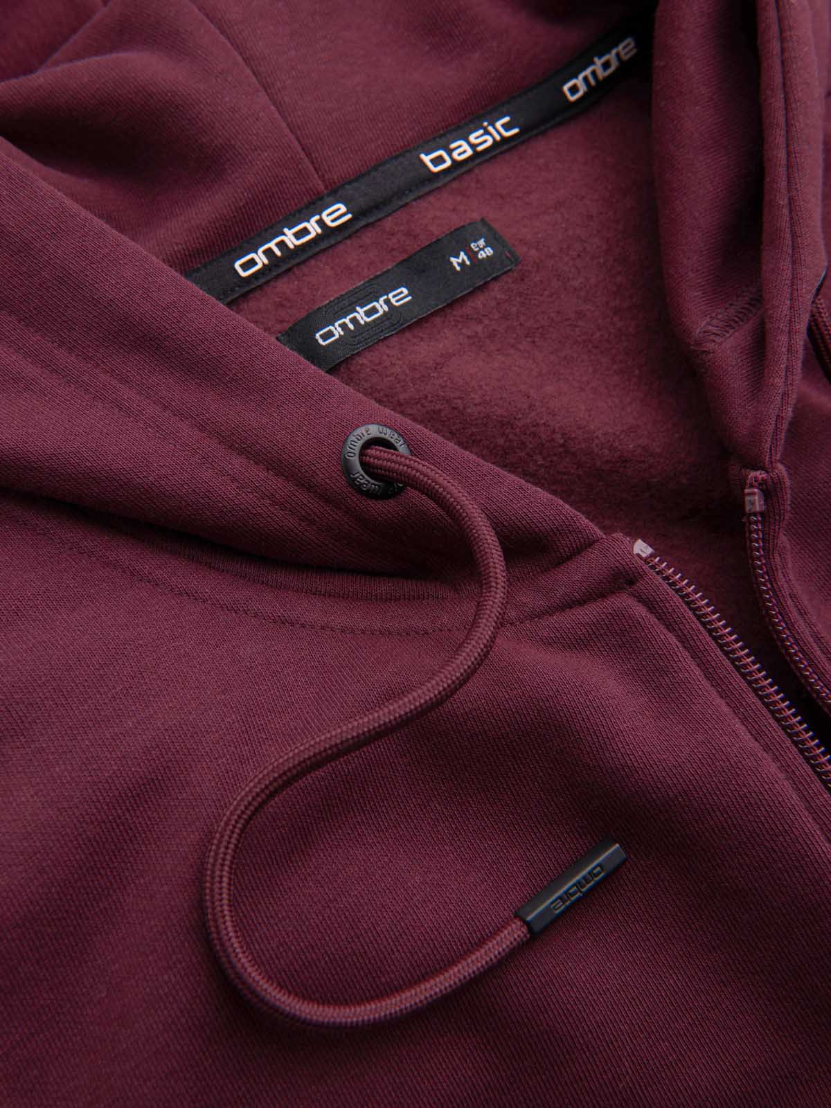 Ombre Men's unbuttoned BASIC sweatshirt - maroon