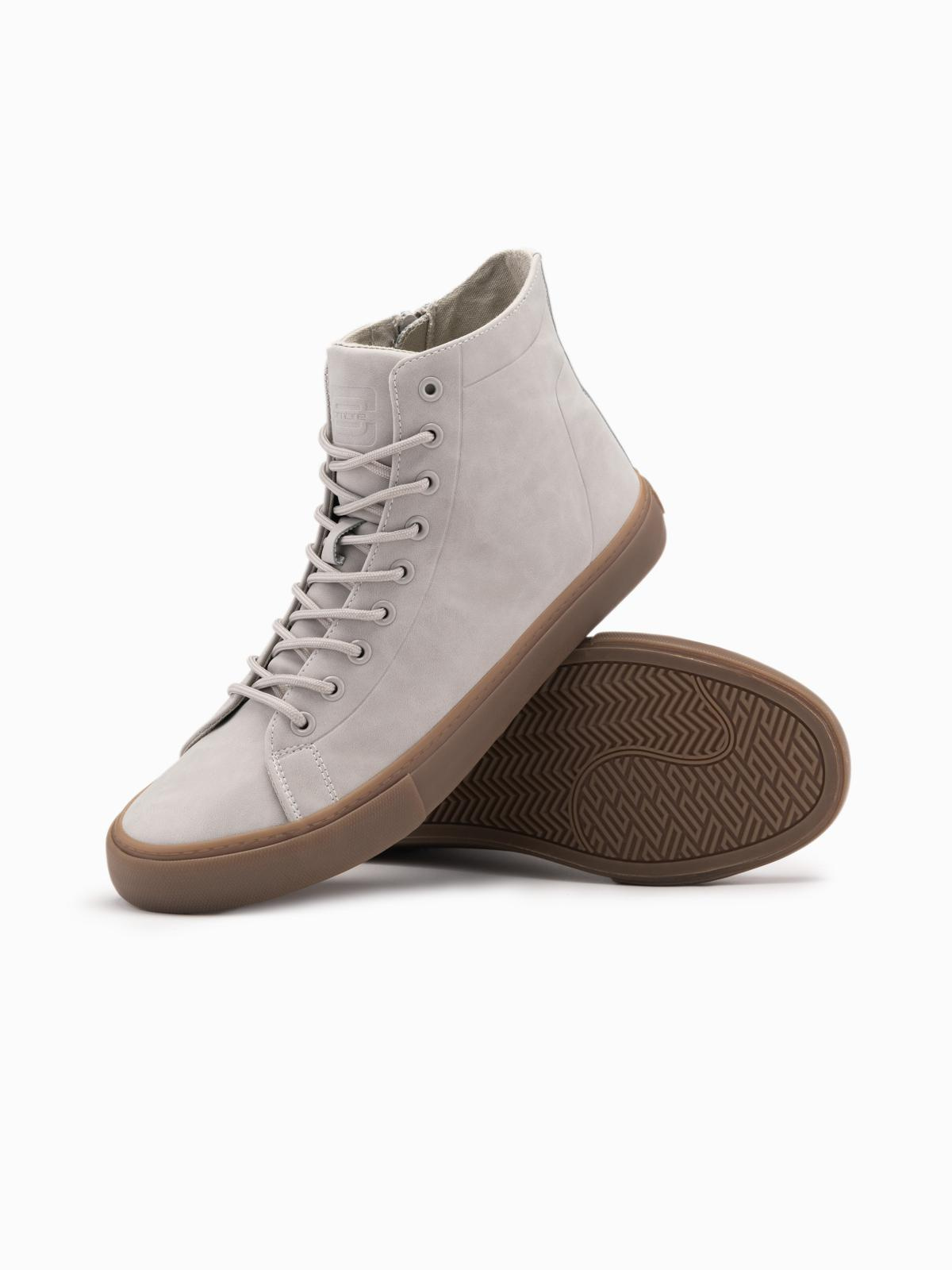 Ombre Men&#039;s ankle sneakers with rubber sole - ash