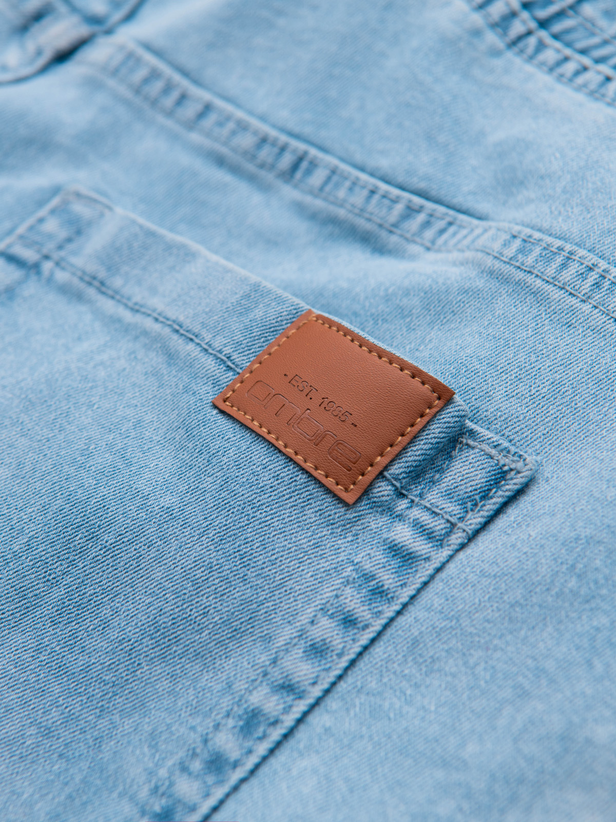 Ombre Men&#039;s JOGGERS denim pants with wash effect - light blue