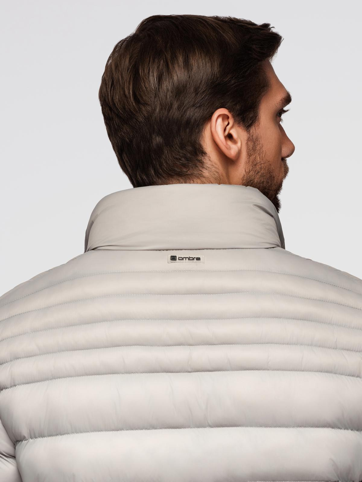 Ombre Men&#039;s quilted jacket with two fasteners - light grey