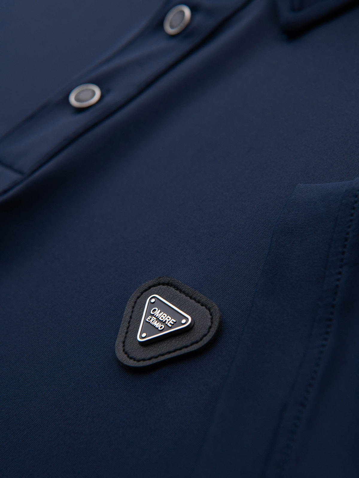 Ombre Stylish men's stretch fabric polo shirt - navy blue