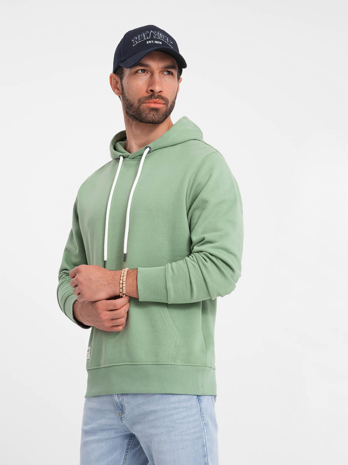 Ombre Men&#039;s kangaroo sweatshirt with hood - green