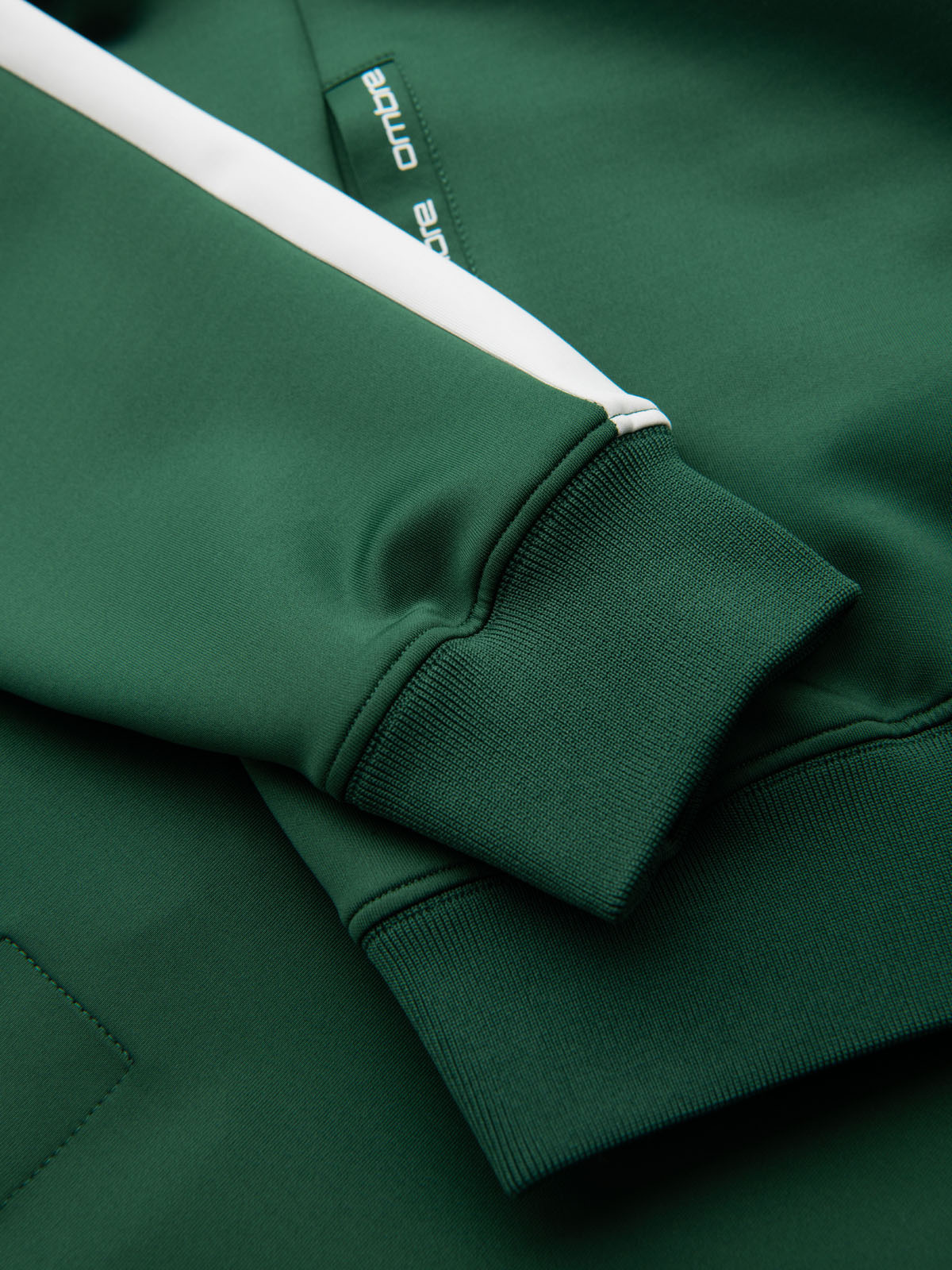 Ombre Unzipped men's hooded sweatshirt with piping - dark green