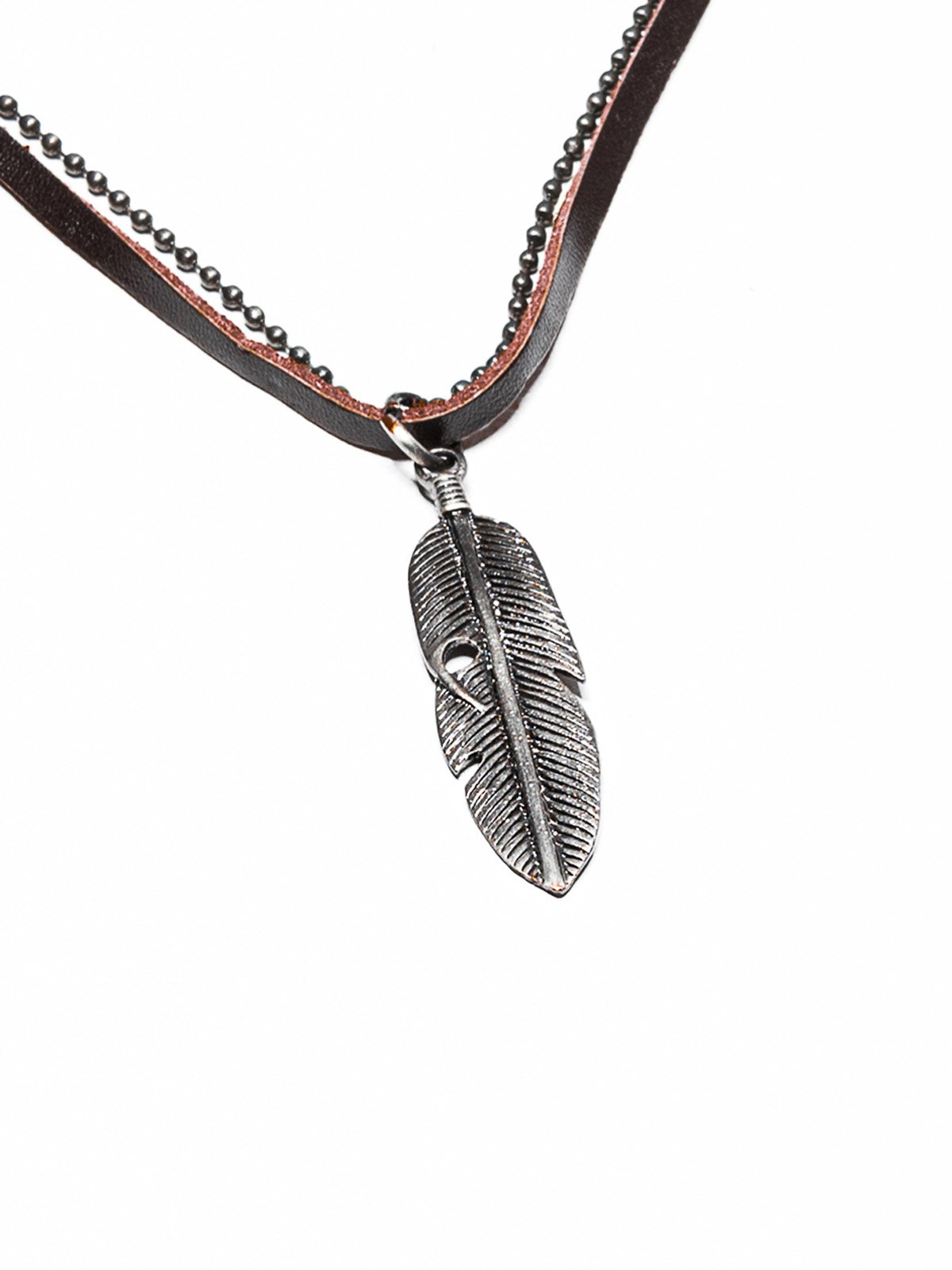 Ombre Clothing Men's necklace on the leather strap A354
