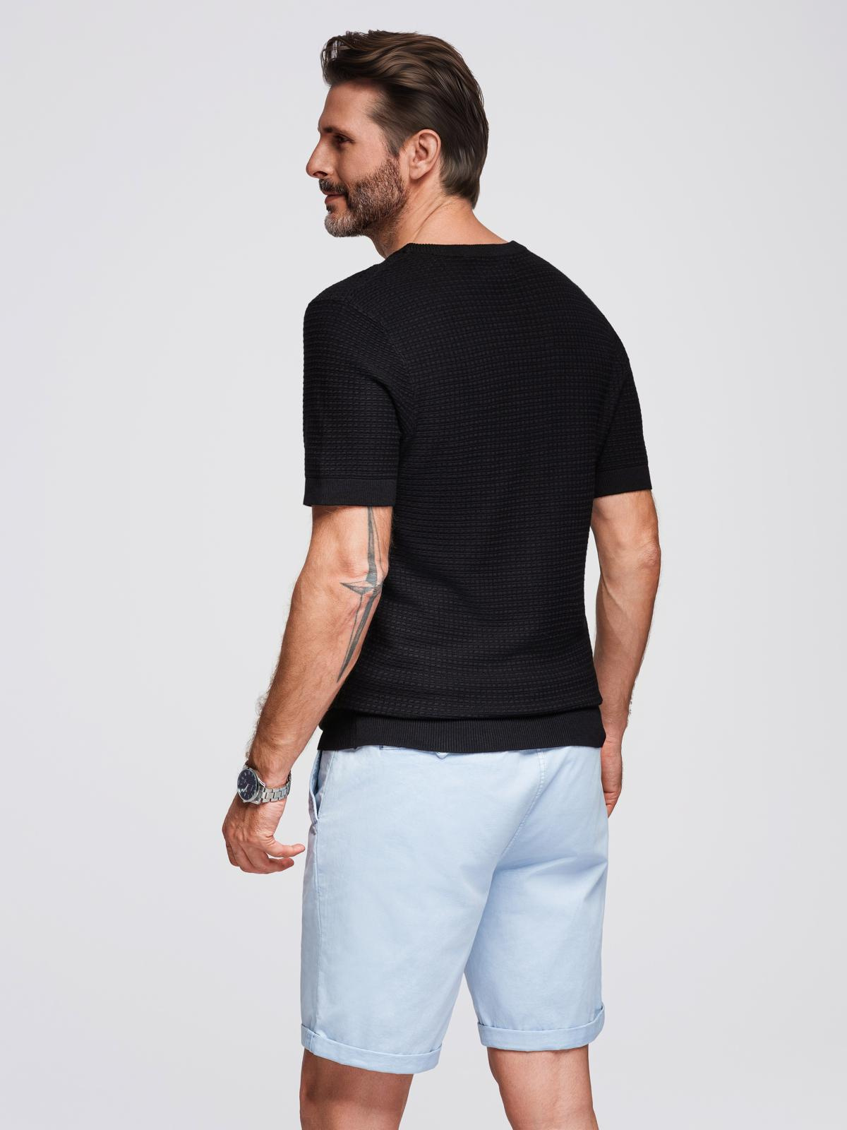 Ombre Men's structured knitted t-shirt - black