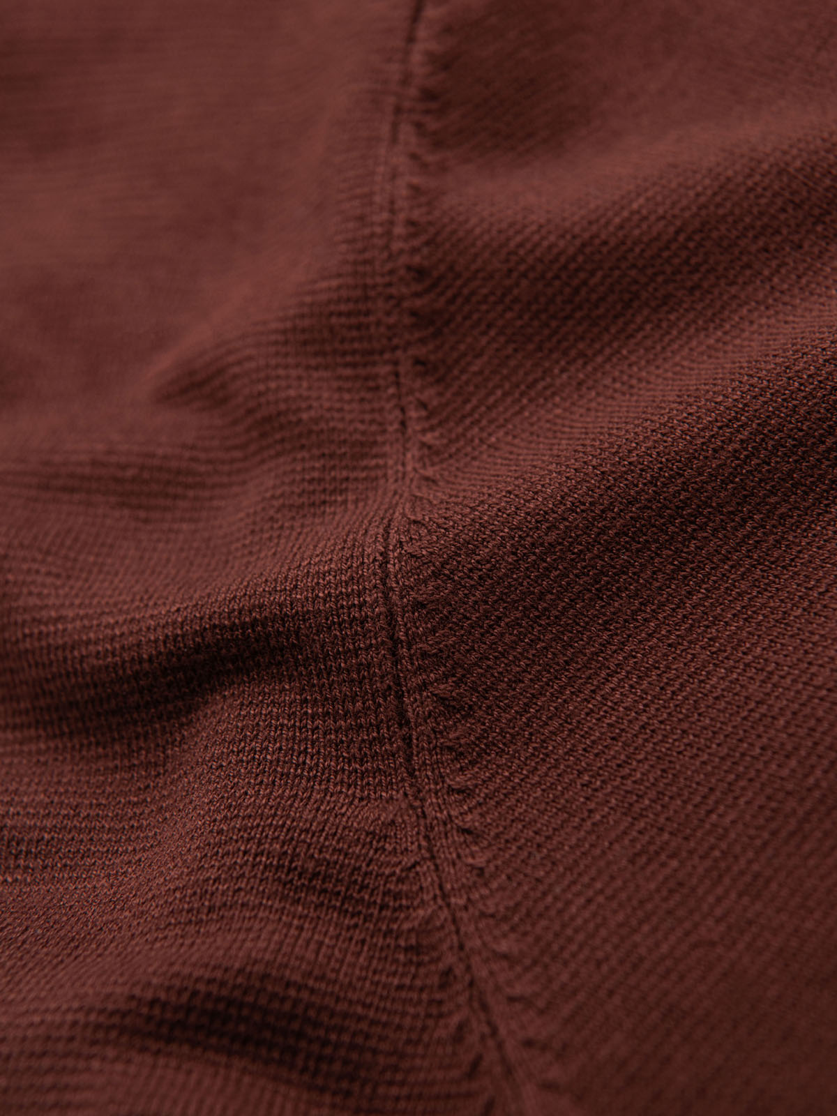 Ombre Men's classic knitted shirt with ribbed cuffs - warm brown