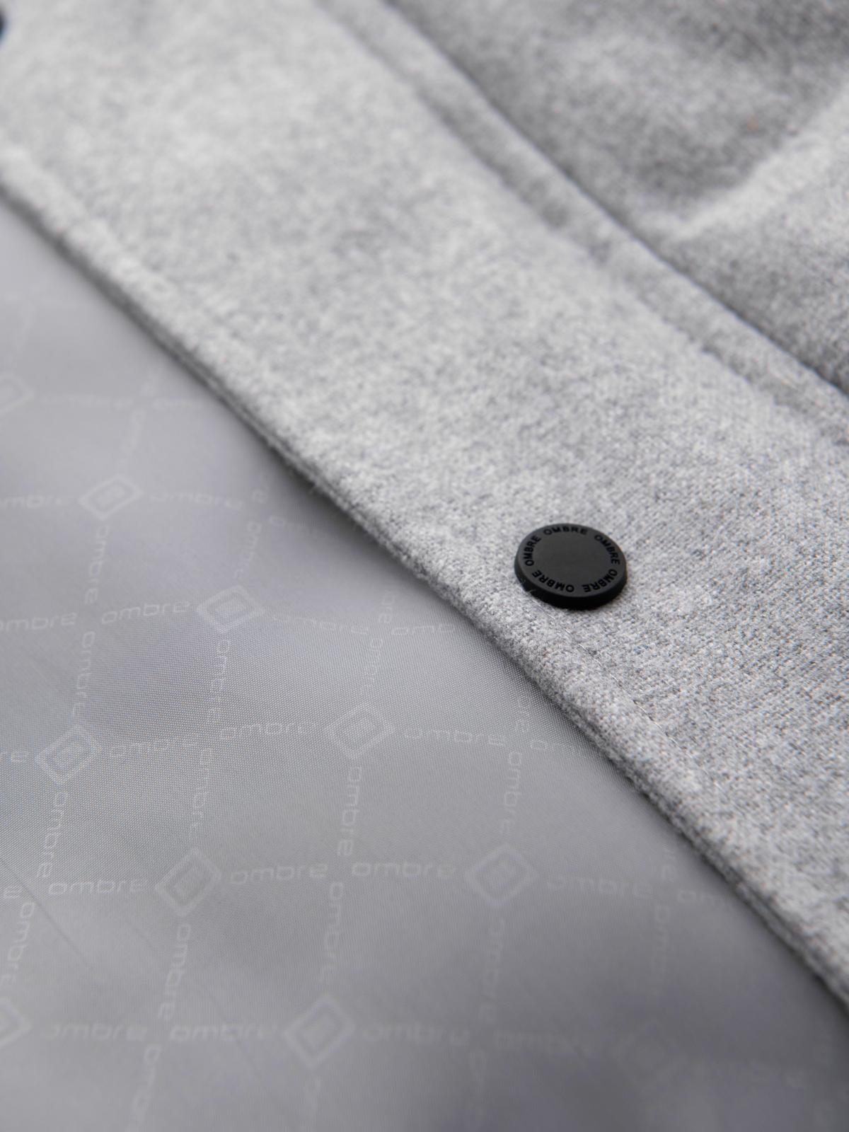 Ombre Men's lightweight jacket with mesh lining and hood - grey