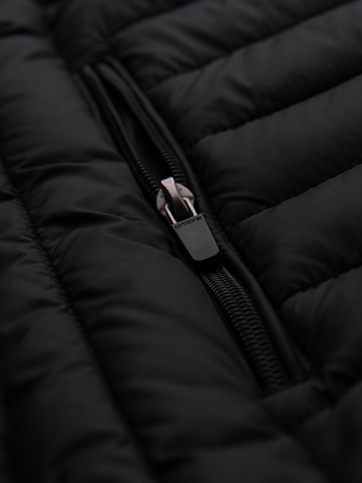 Ombre Classic men&#039;s quilted jacket with pouch option - black