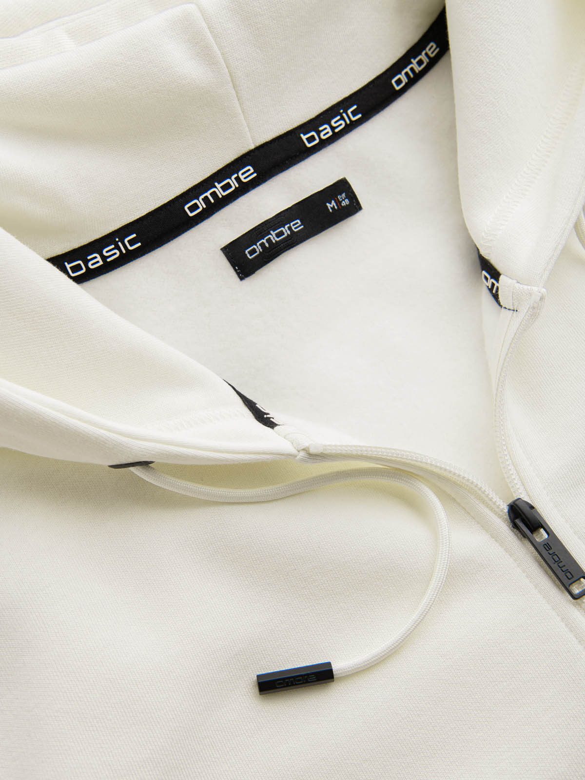 Ombre Men&#039;s unbuttoned cotton BASIC sweatshirt - cream