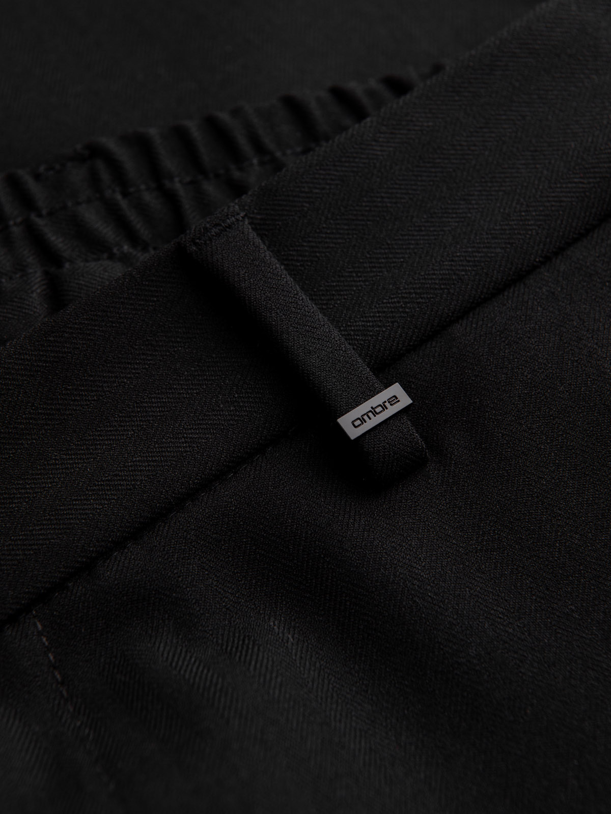 Ombre Men&#039;s chino pants with elastic waistband SLIM FIT - black