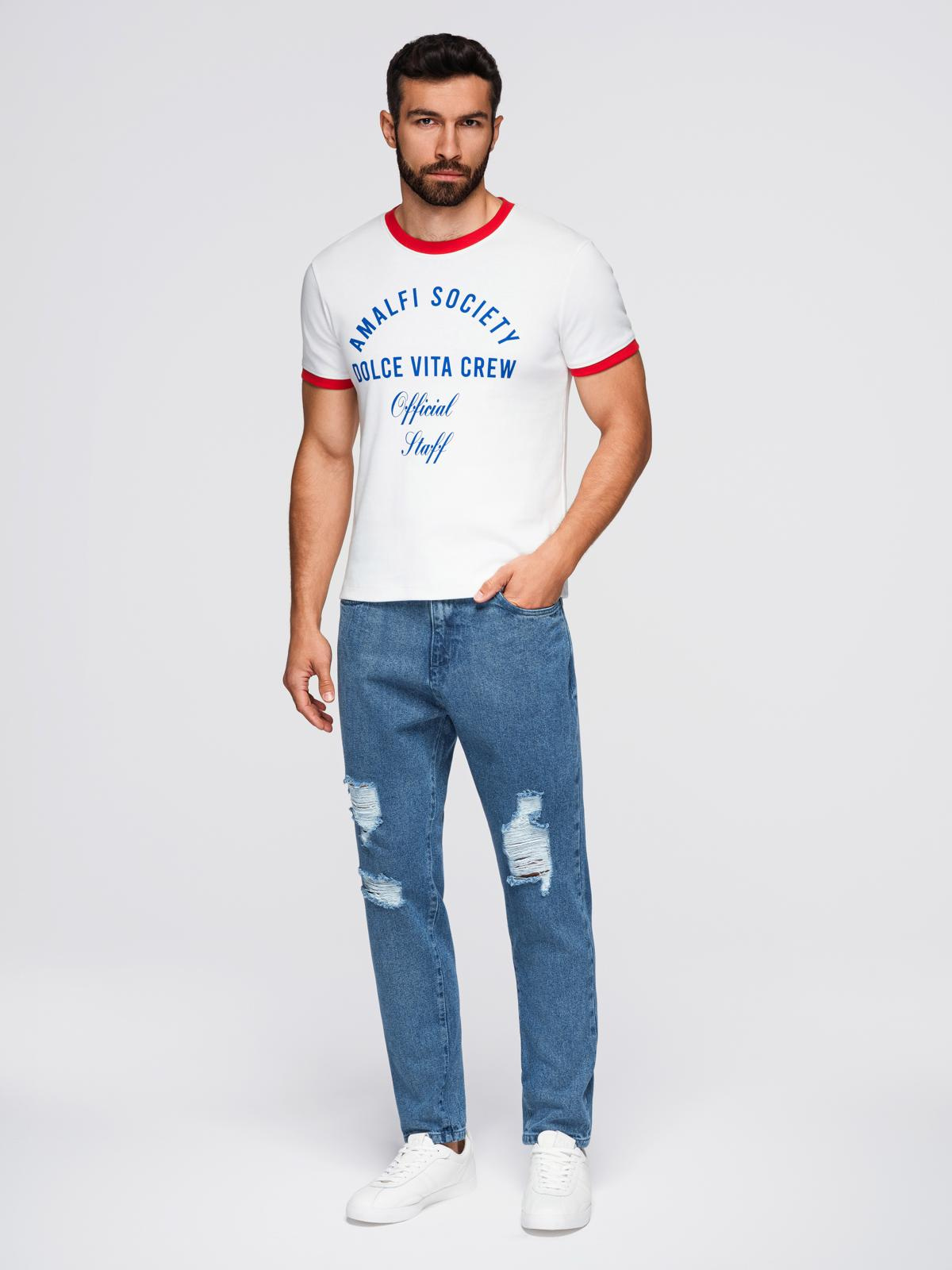 Ombre Men&#039;s denim pants CARROT FIT with rubbing - blue