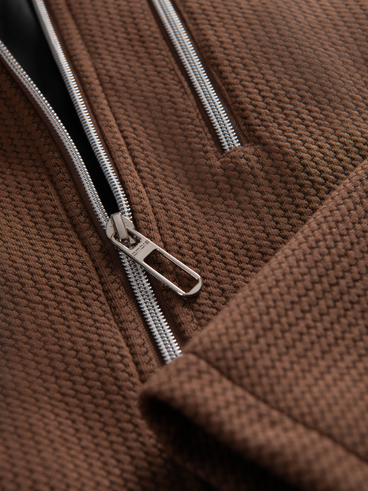 Ombre Men&#039;s structured biker jacket with stand-up collar - brown