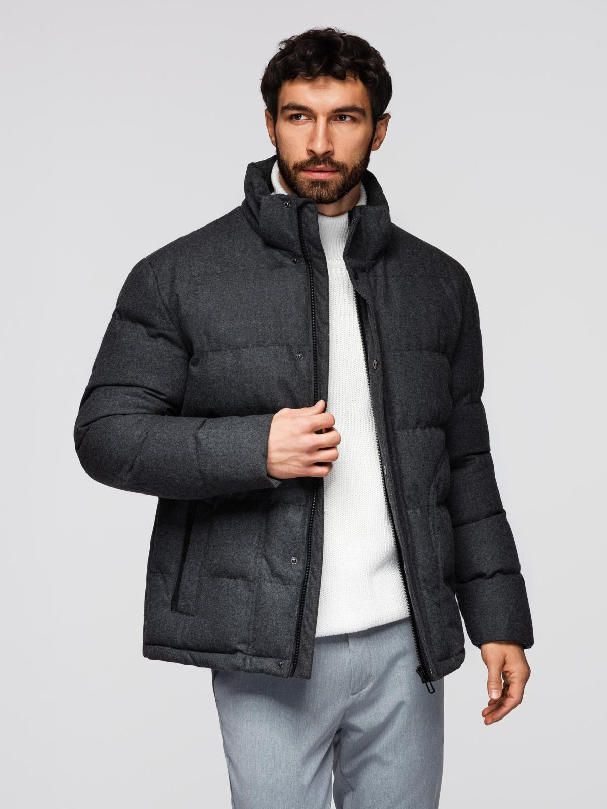 Ombre Men's lightweight jacket with mesh lining and hood - black