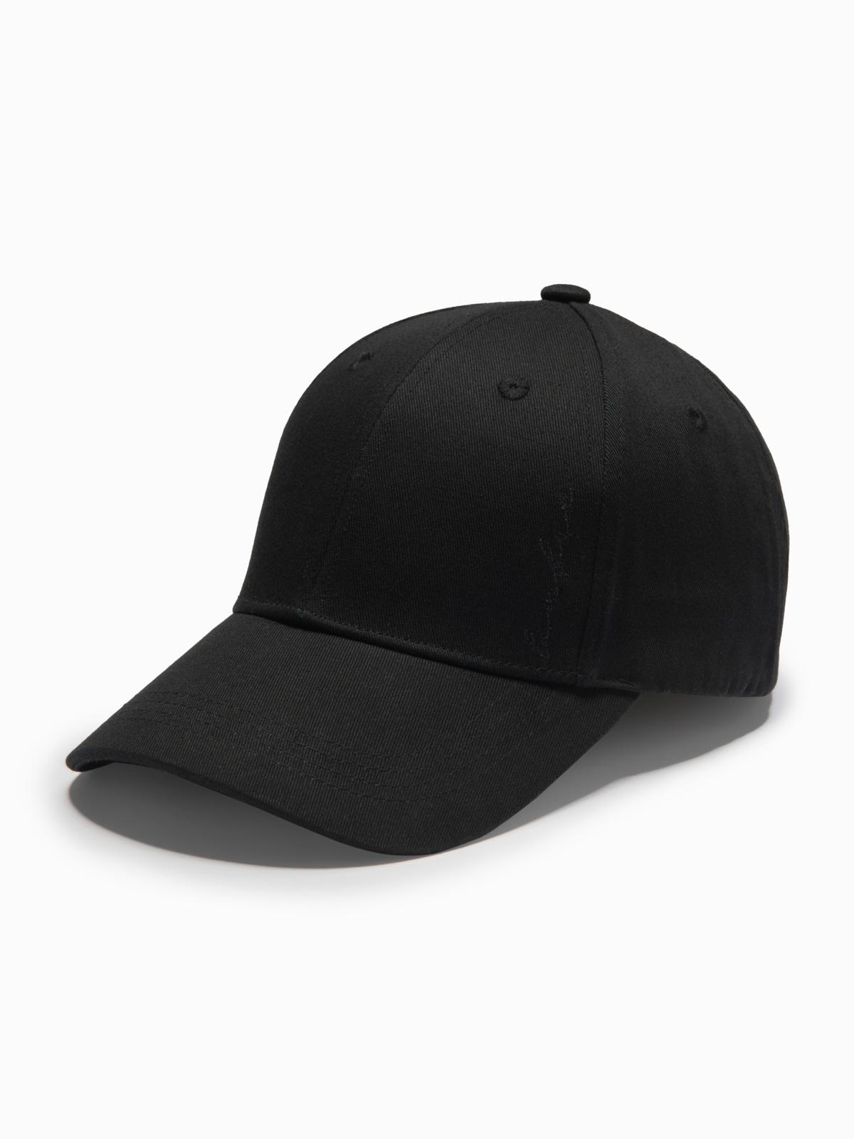 Ombre Men's baseball cap with visor and decorative embroidery - black