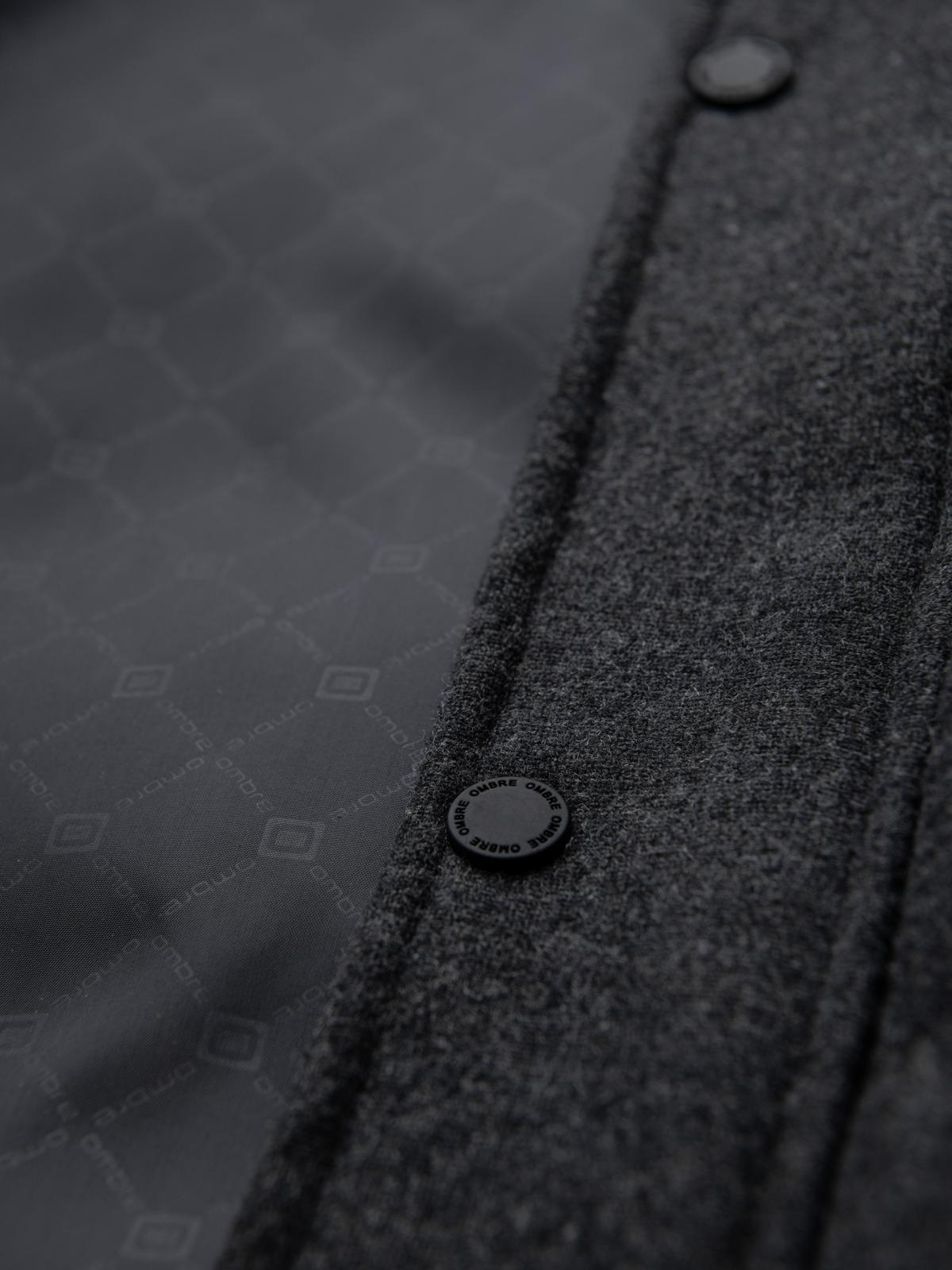 Ombre Men's lightweight jacket with mesh lining and hood - black