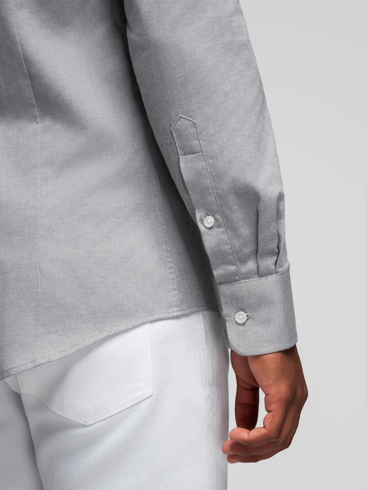 Ombre Men's SLIM FIT shirt in decorative fabric - gray