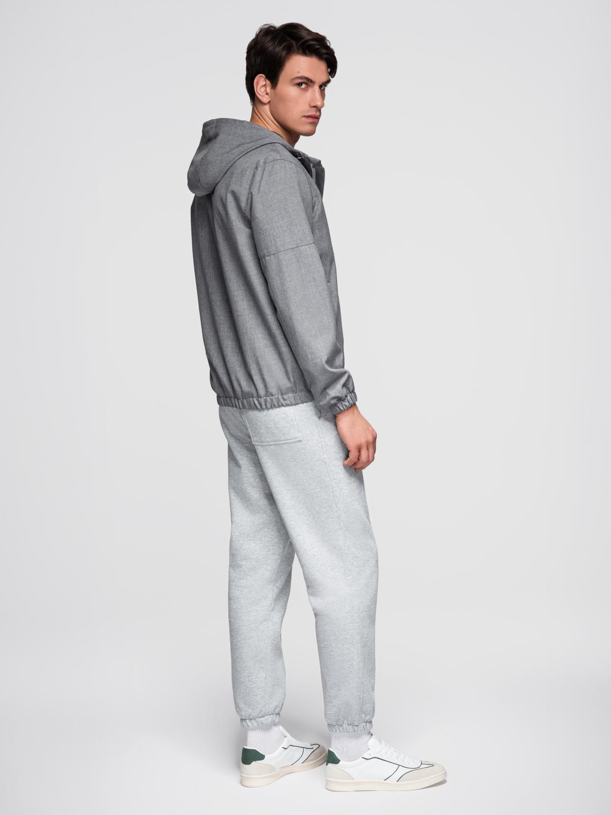 Ombre Men&#039;s lightweight sports jacket with fleece lining - gray