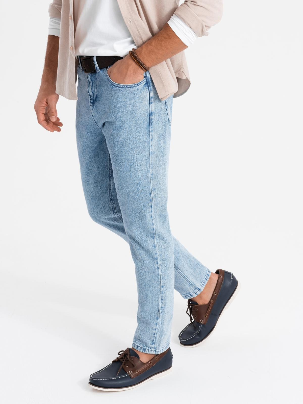 Ombre Marbled men&#039;s CARROT FIT denim pants - light blue