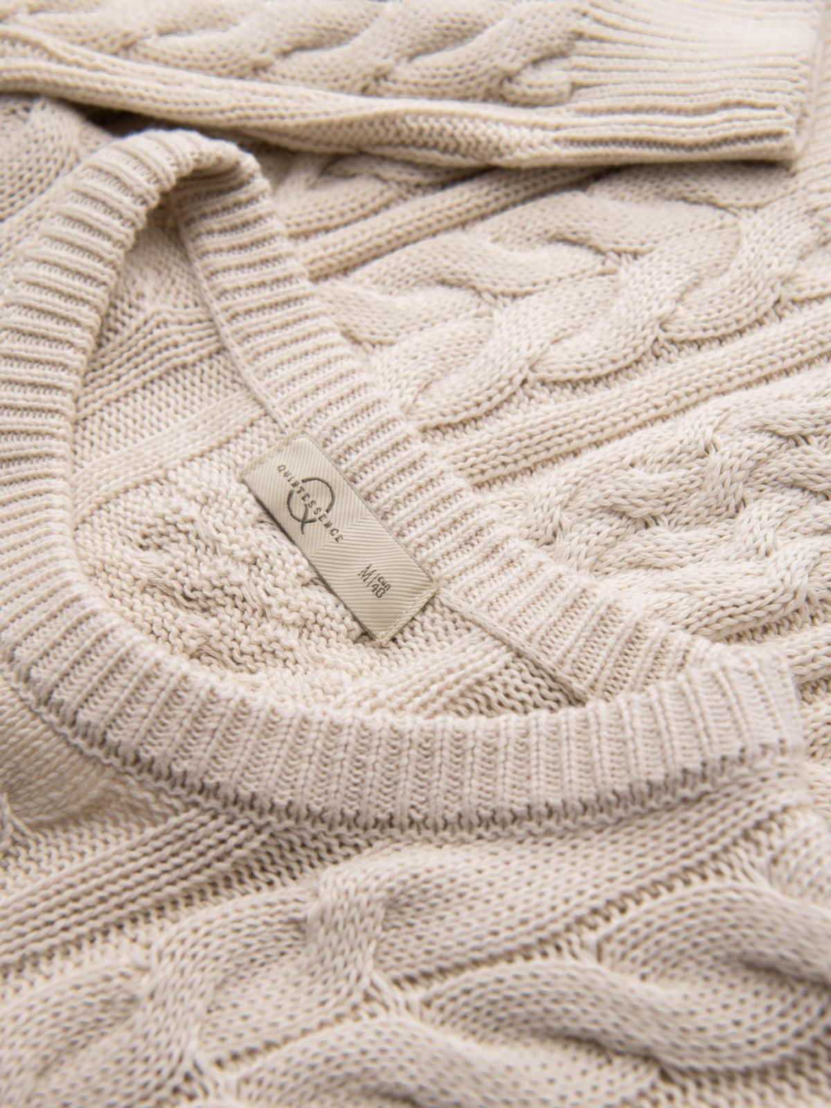 Ombre Elegant men&#039;s sweater with interesting weave - ecru