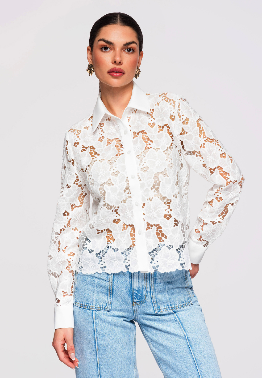 Edoti – pentru femei cămașă cu material premium