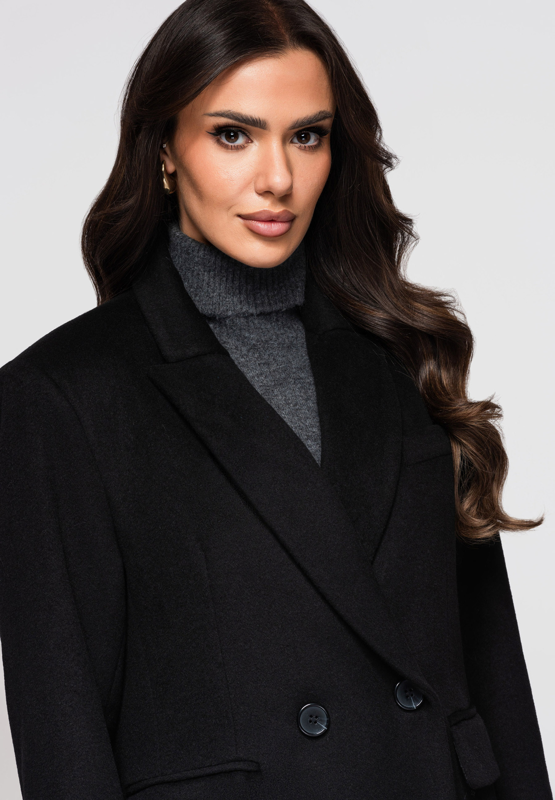 Edoti Women's long wool coat LARICA OW-COLC-0100 v4