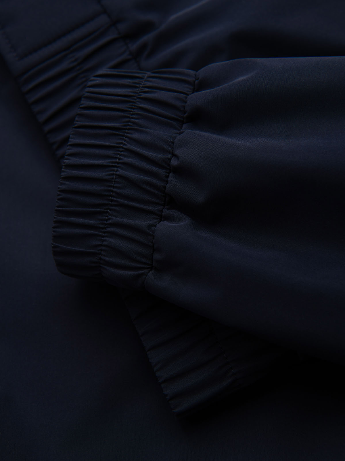 Ombre Men&#039;s jacket with hood and high collar - navy blue