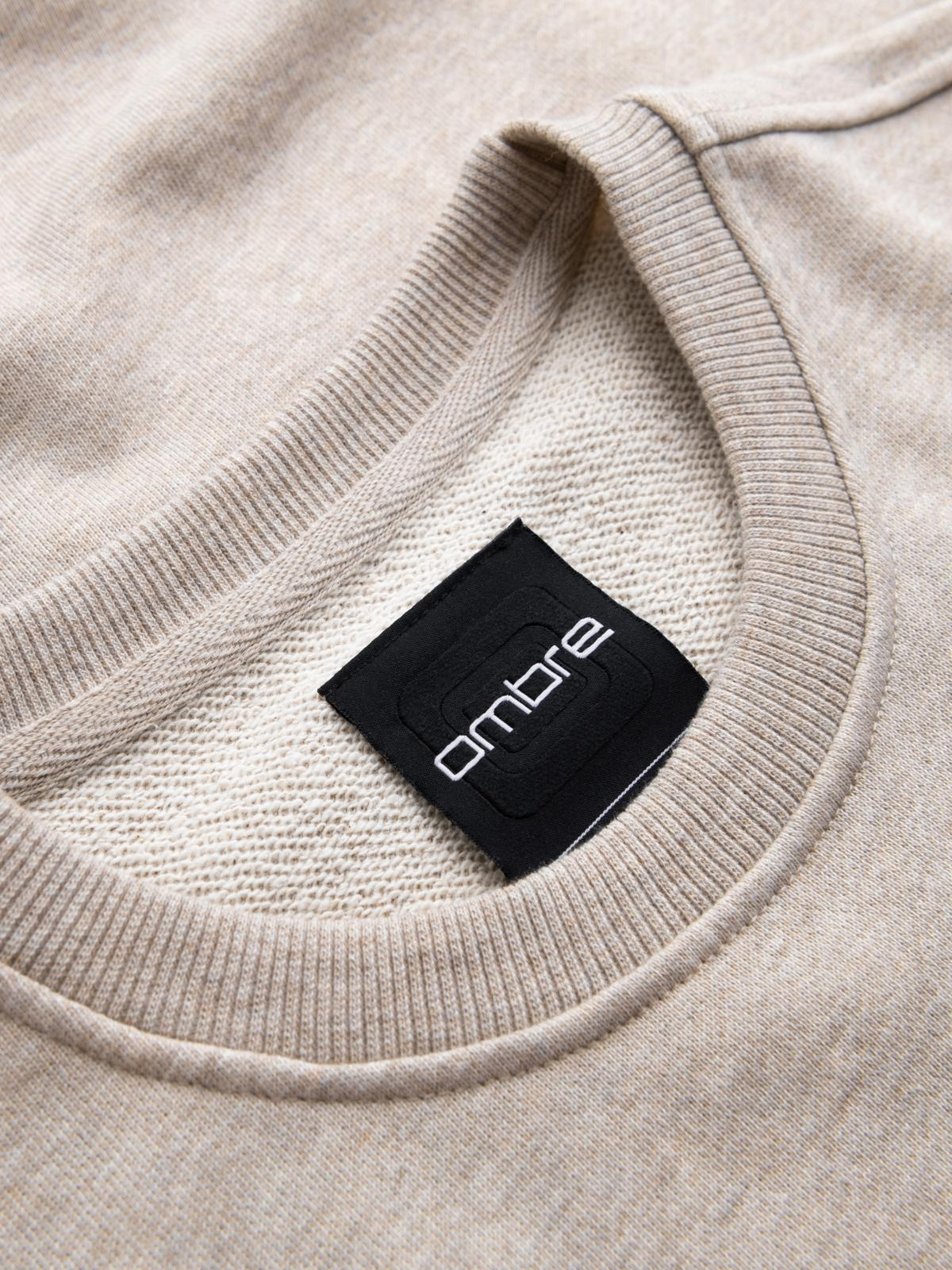 Ombre Men's mélange sweatshirt with embroidered logo - beige