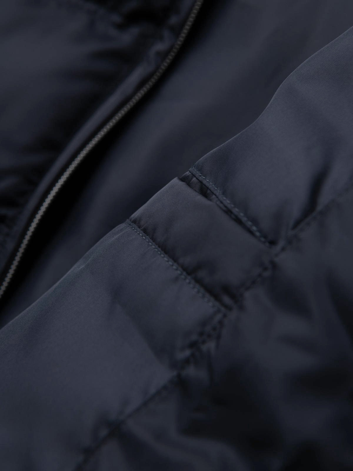 Ombre Men&#039;s quilted jacket with sheen and stand-up collar - dark blue