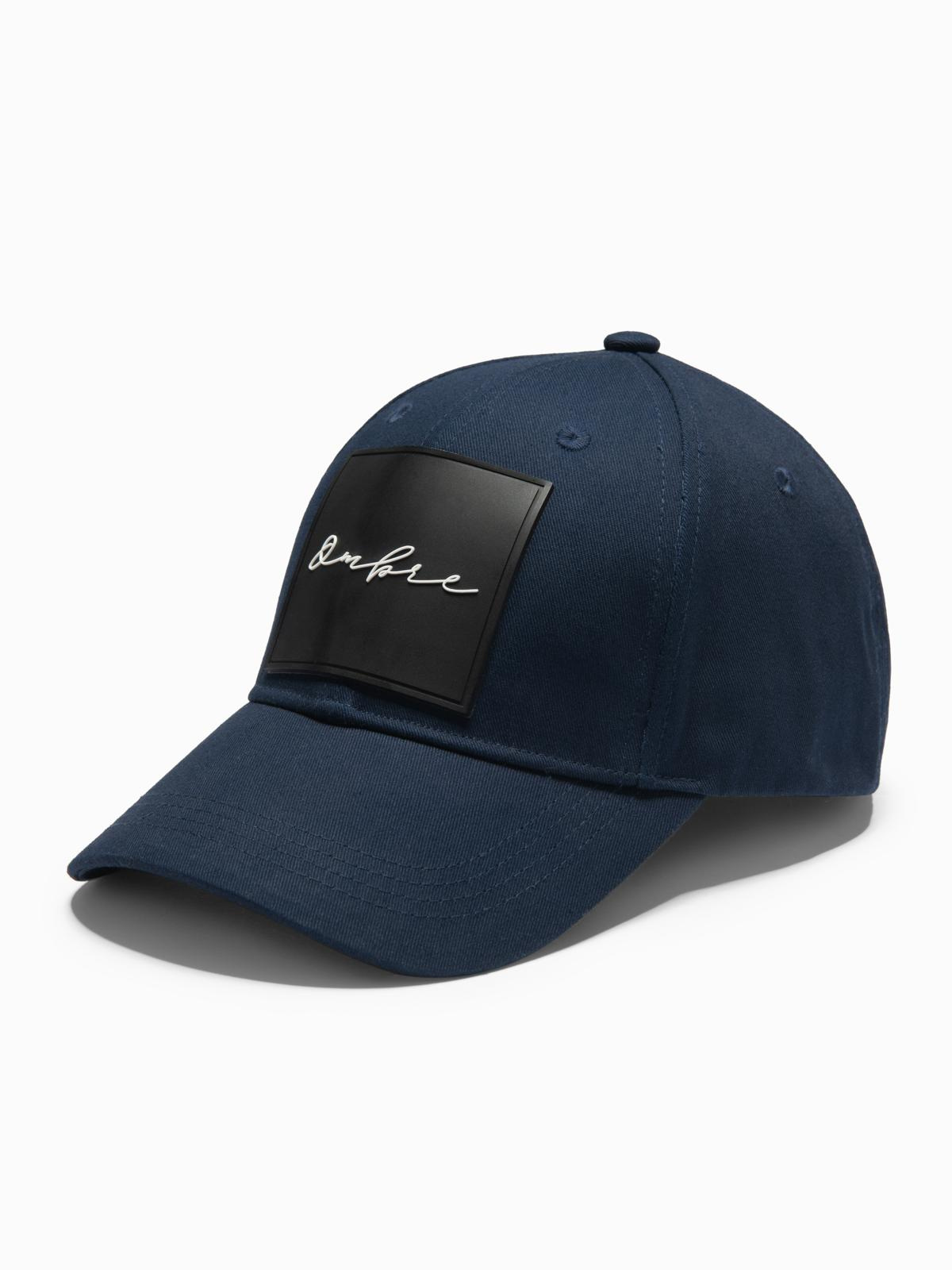 Ombre Men&#039;s baseball cap with large patch - navy blue