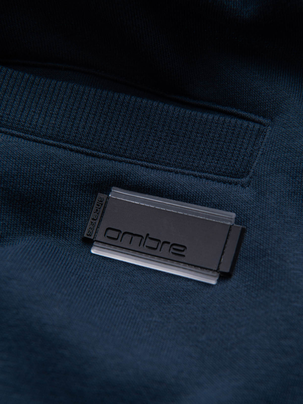 Ombre Men&#039;s pre-knee BASIC sweat shorts - navy blue