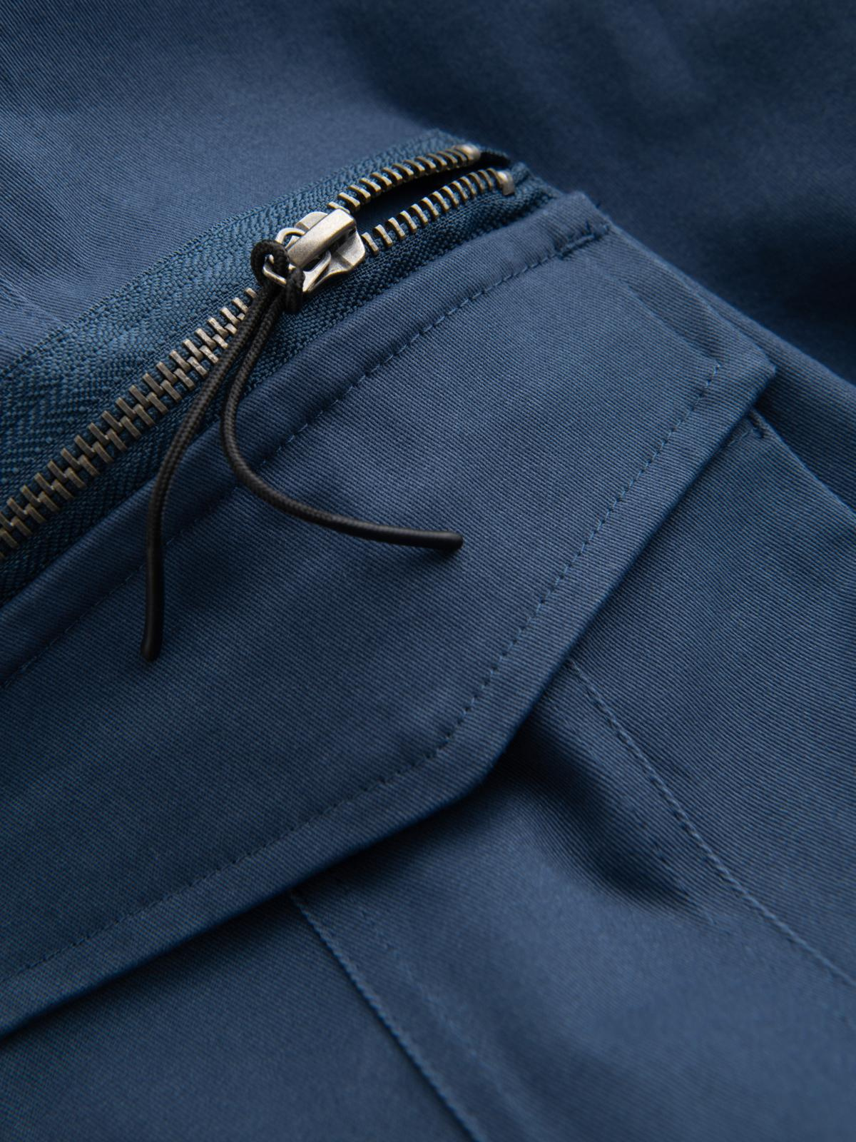 Ombre Men's cargo pants STRAIGHT LEG with triangle pins on pocket - dark blue