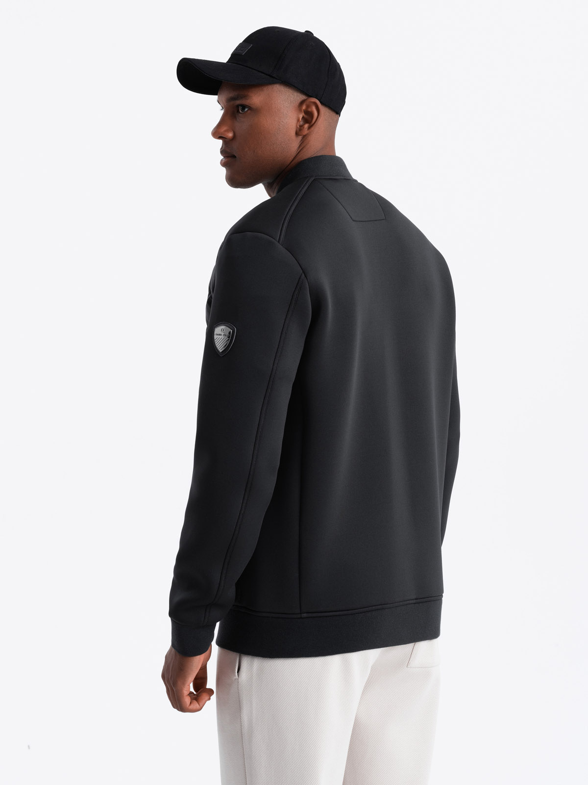 Ombre Men&#039;s quilted bomber jacket - black