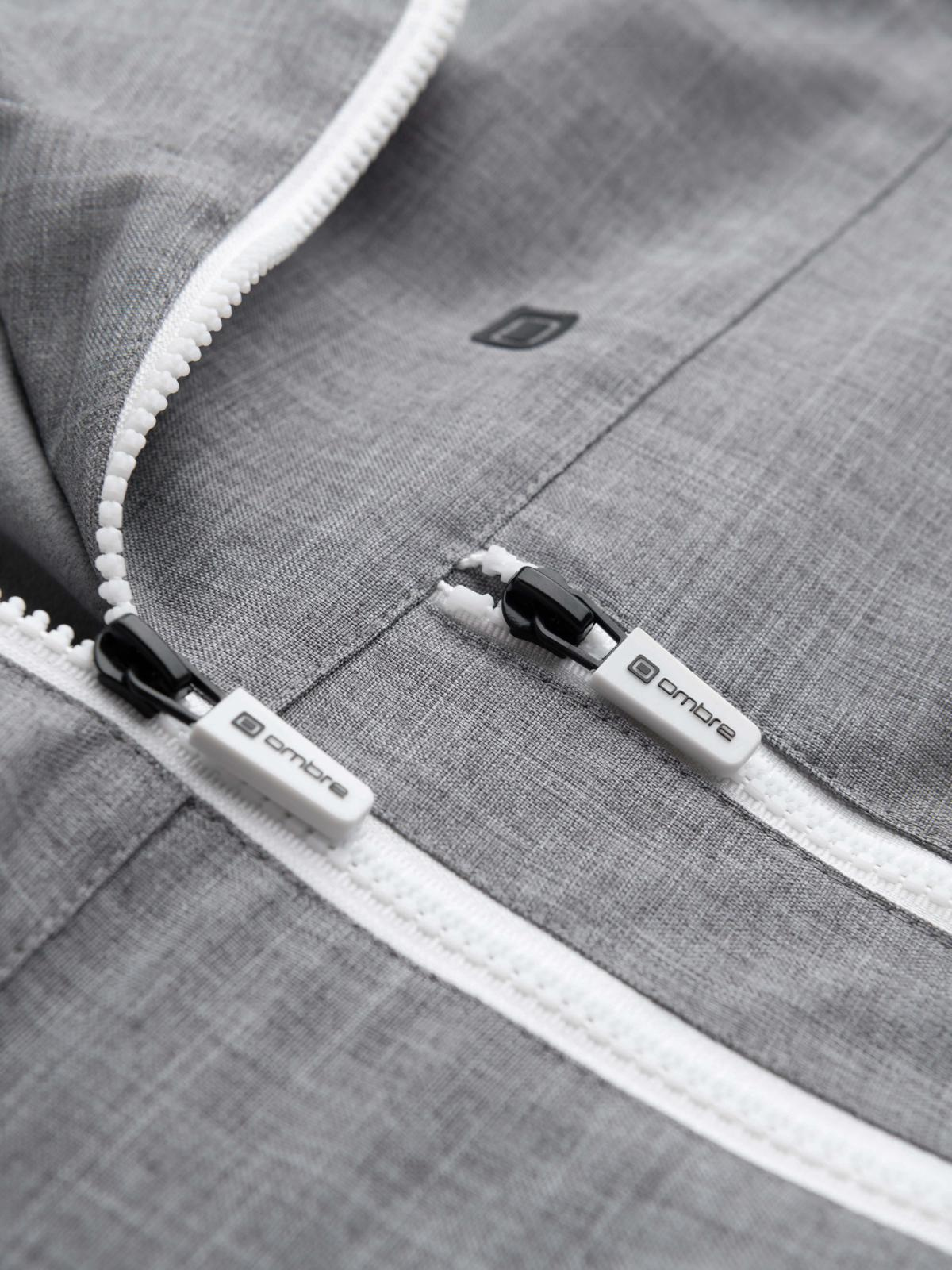 Ombre Men&#039;s lightweight sports jacket with fleece lining - gray