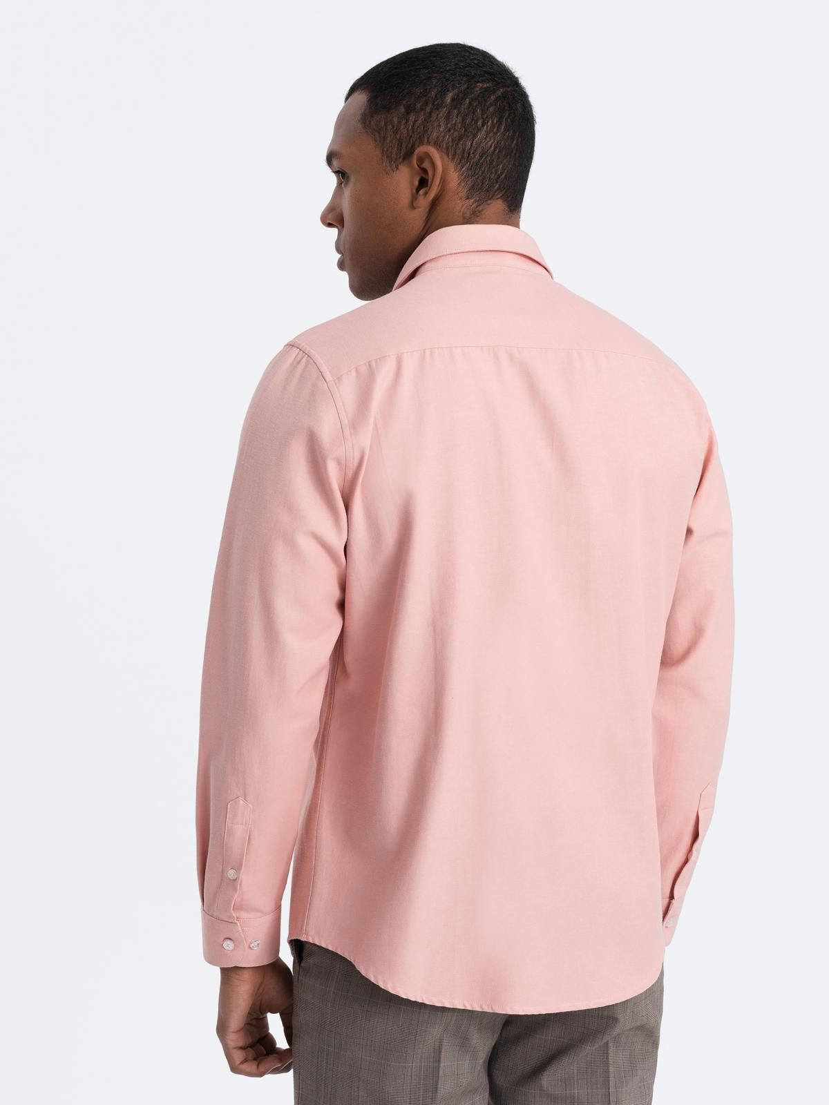 Ombre Men's REGULAR FIT shirt with pocket - pink