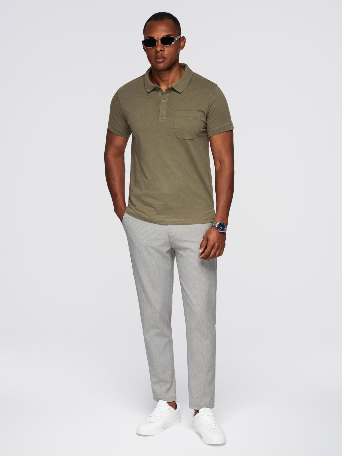 Ombre Men&#039;s polo t-shirt with decorative buttons