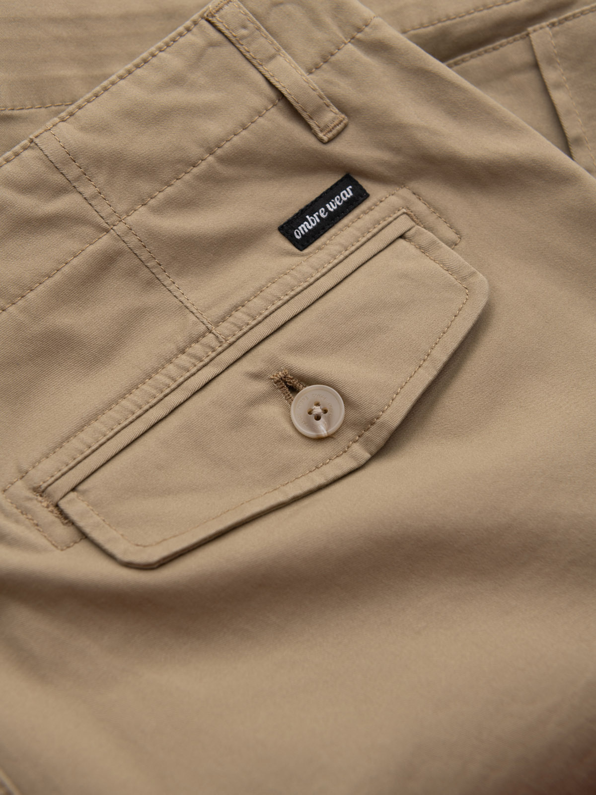 Ombre One color men&#039;s shorts with cargo pockets - sand
