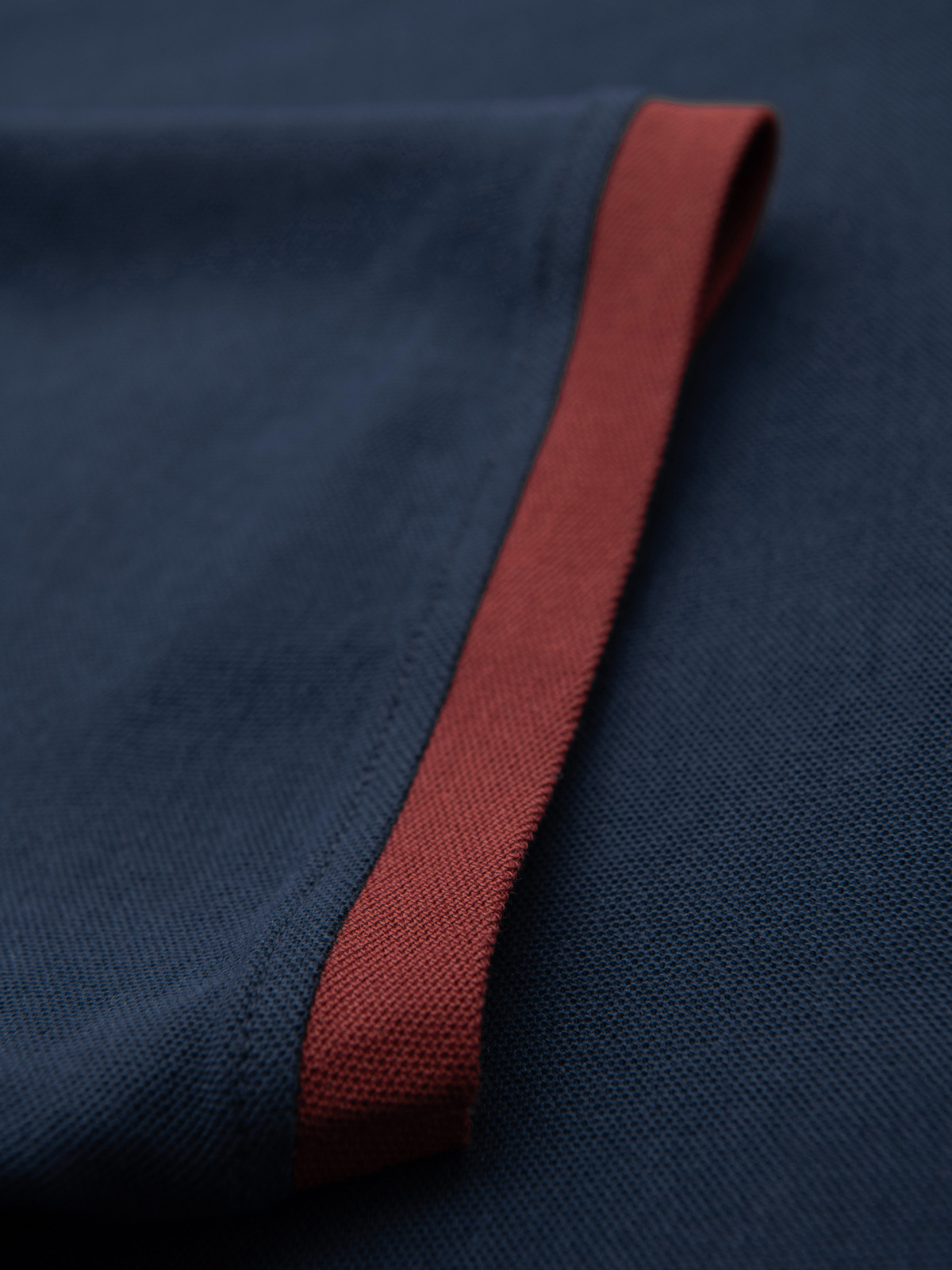 Ombre Men's T-shirt with contrasting inserts and v-neck - navy blue