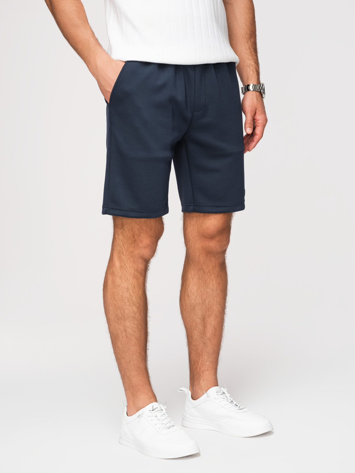 Ombre Pánske regular fit šortky - tmavomodré