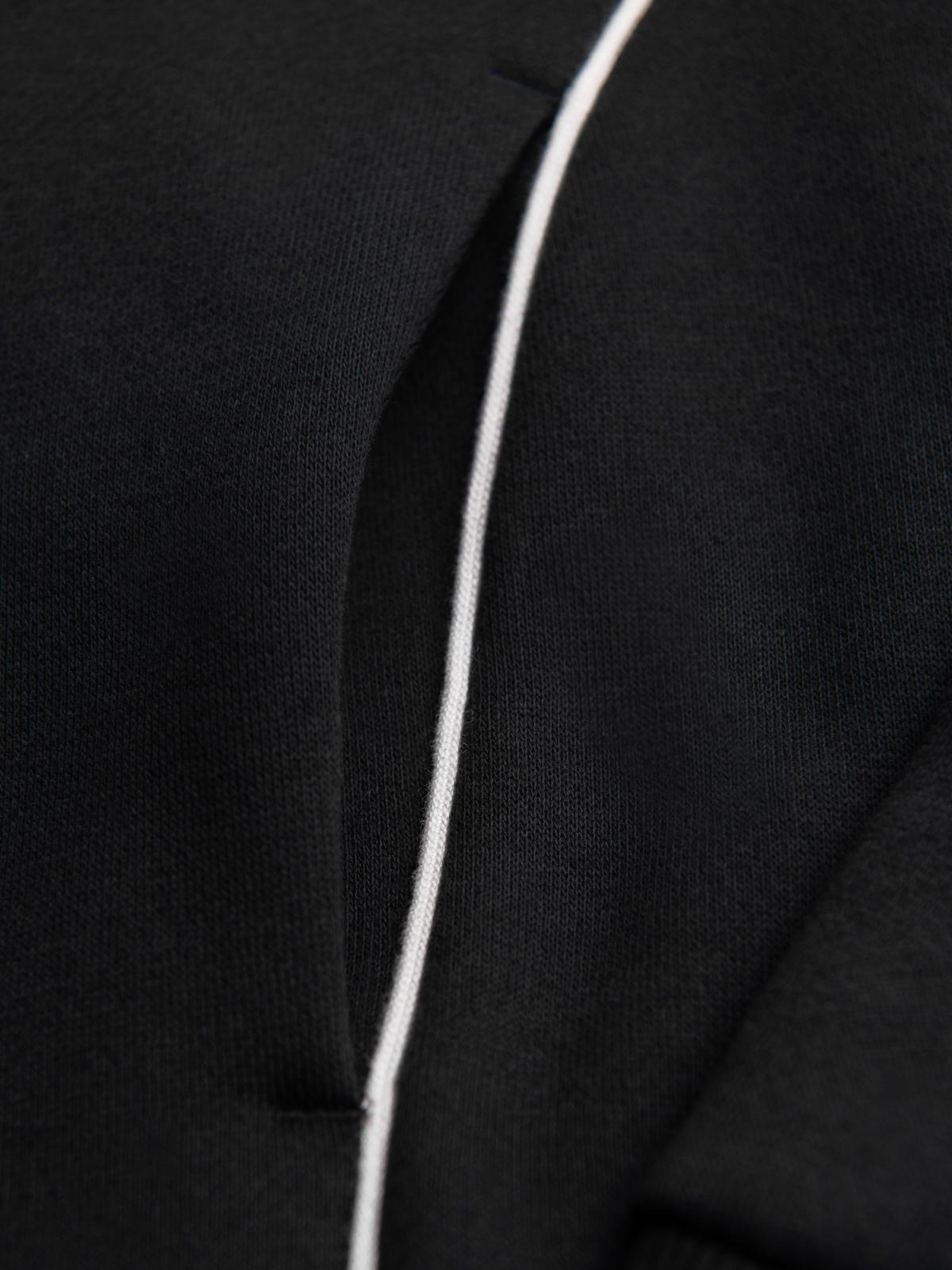 Ombre Men's sweatshirt with contrast stitching and hood - black