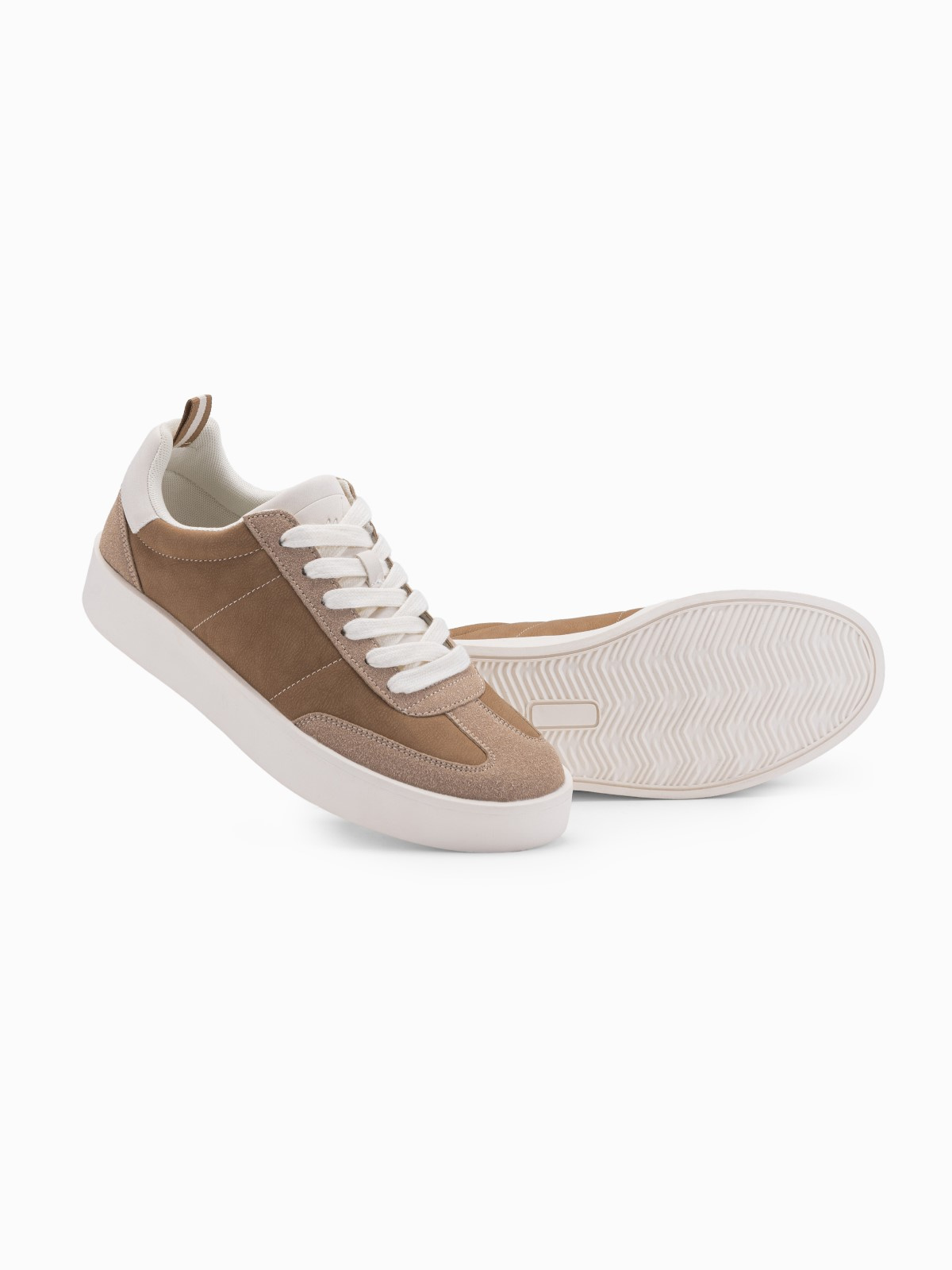 Ombre Old-school men&#039;s sneakers on thick sole - light brown