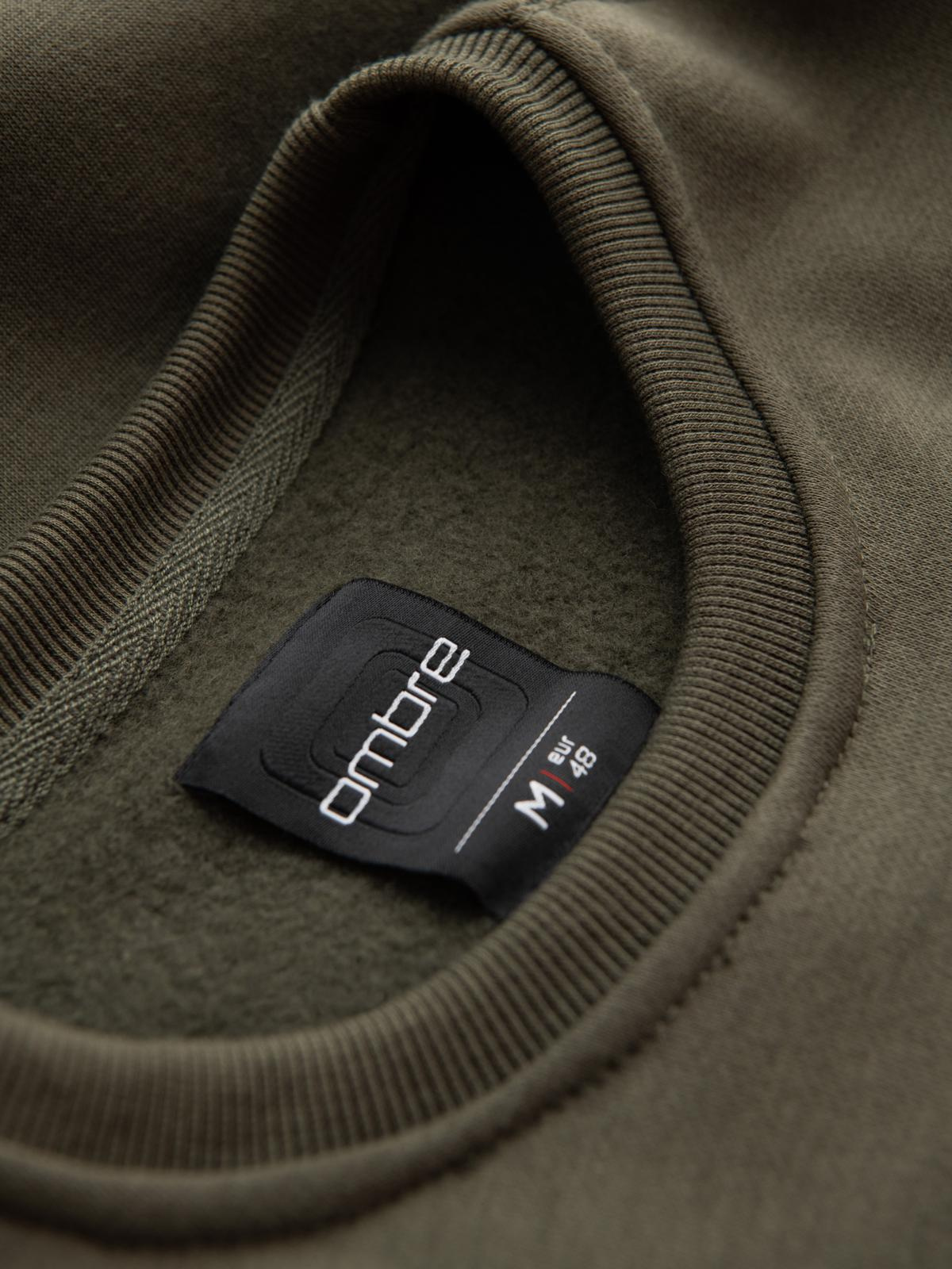 Ombre Classic men's sweatshirt with inscription - dark olive
